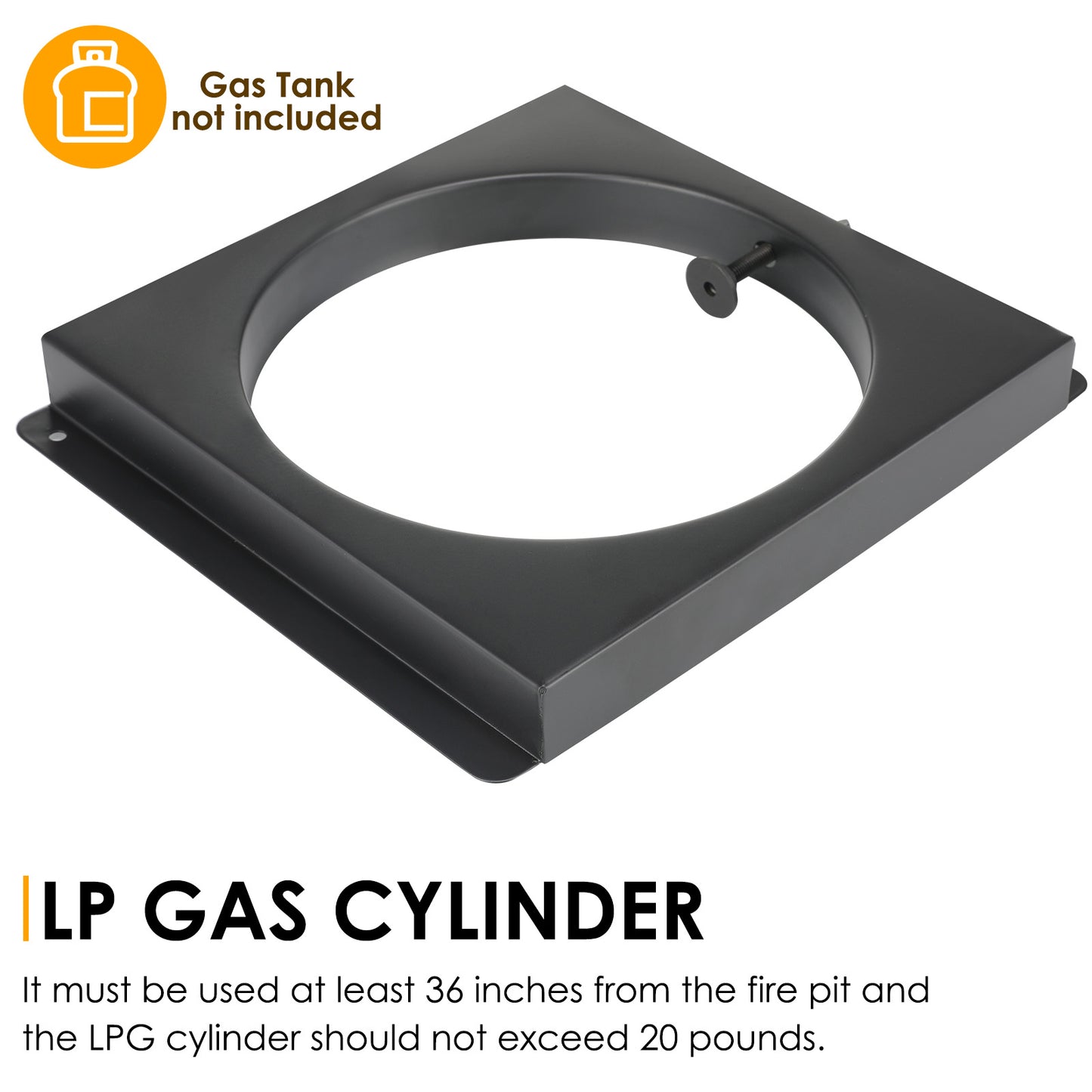 LAZY BUDDY Large Portable Propane Outdoor Gas Fire Pit 24 Inch W/ Cover & Lava Rocks 58,000 BTU