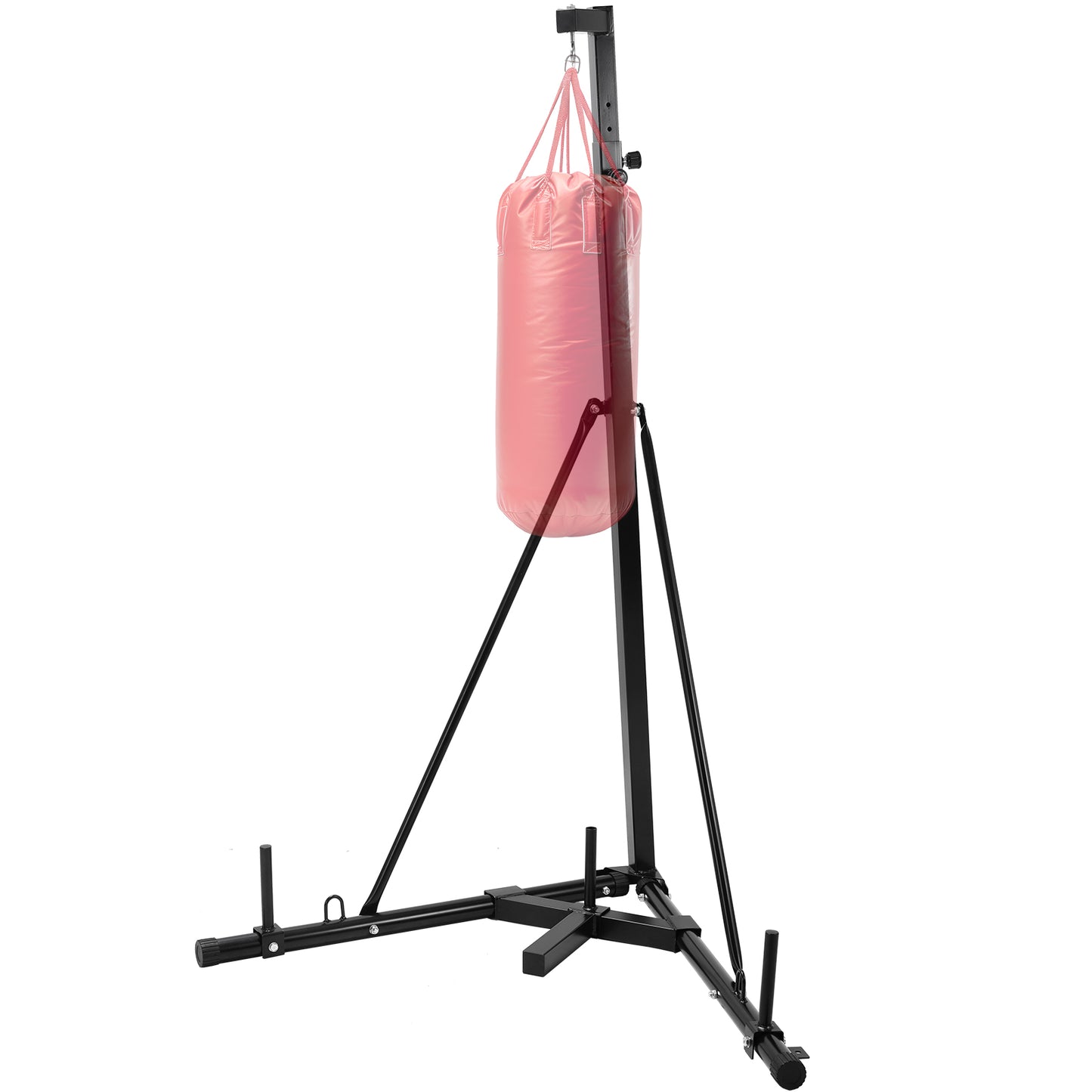 LAZY BUDDY Heavy Bag Stand, Height Adjustable Punching Bag Stand Holds Up to 150 lbs for Home Gym Fitness (without Boxing Bag)