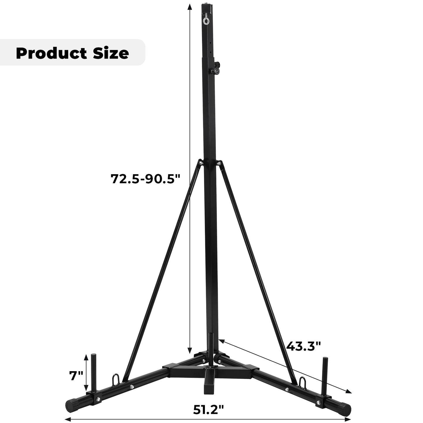 LAZY BUDDY Heavy Bag Stand, Height Adjustable Punching Bag Stand Holds Up to 150 lbs for Home Gym Fitness (without Boxing Bag)