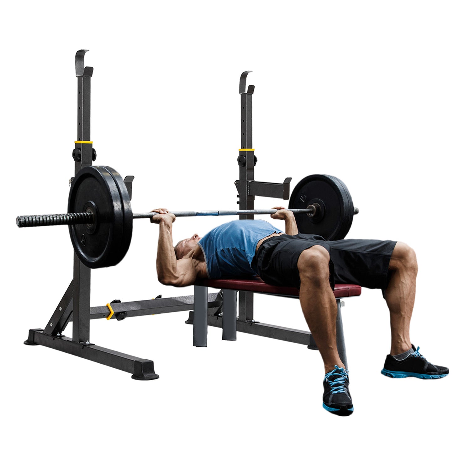 GARTIO Adjustable Squat Weight Rack Bench Press Weight Lifting Barbell Rack Stand Home Gym Fitness 570 LBS