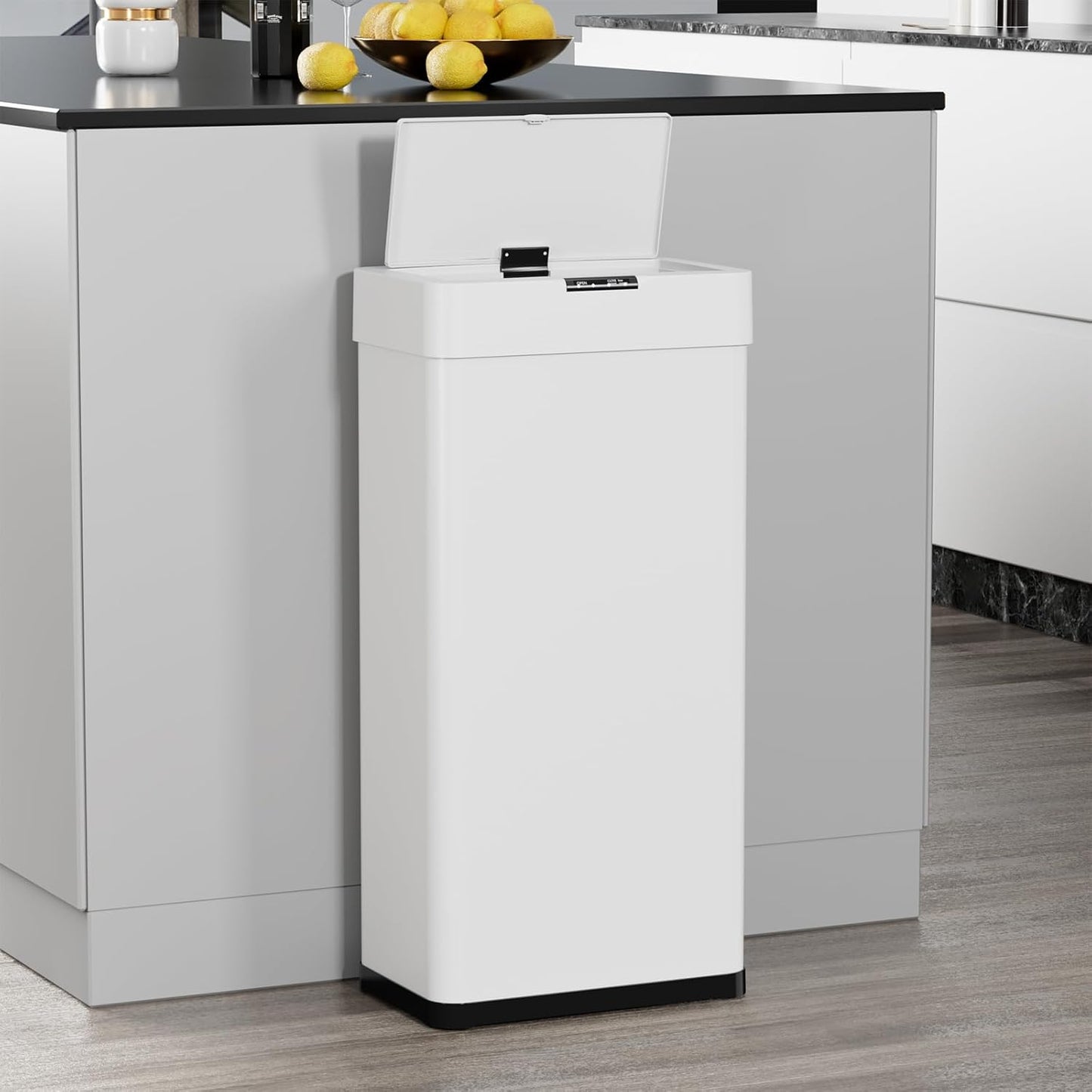 LAZY BUDDY 16 Gallon Motion Sensor Trash Can, Touchless Automatic Garbage Can, Stainless Steel, for Kitchen, Office, Bedroom, Living Room