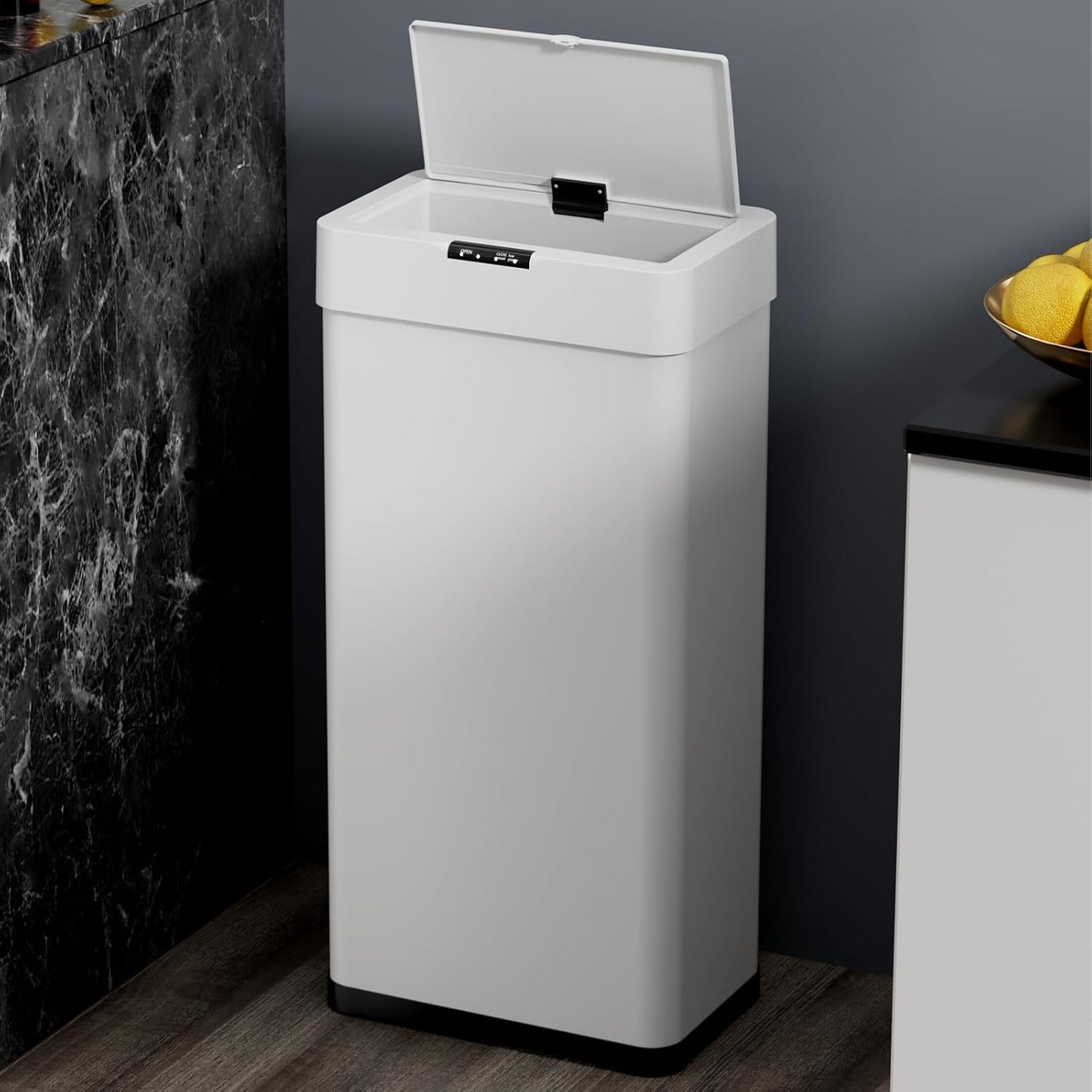 LAZY BUDDY 16 Gallon Motion Sensor Trash Can, Touchless Automatic Garbage Can, Stainless Steel, for Kitchen, Office, Bedroom, Living Room