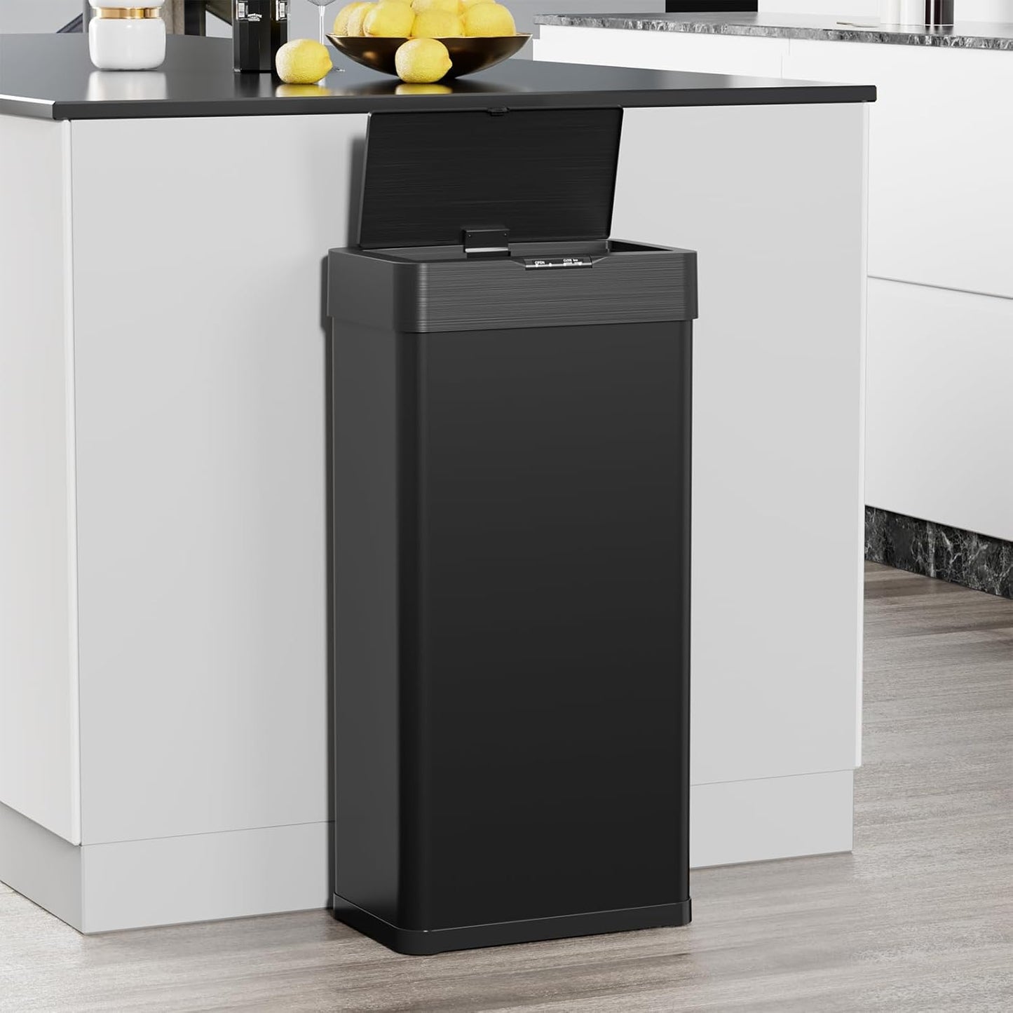 LAZY BUDDY 16 Gallon Motion Sensor Trash Can, Touchless Automatic Garbage Can, Stainless Steel, for Kitchen, Office, Bedroom, Living Room