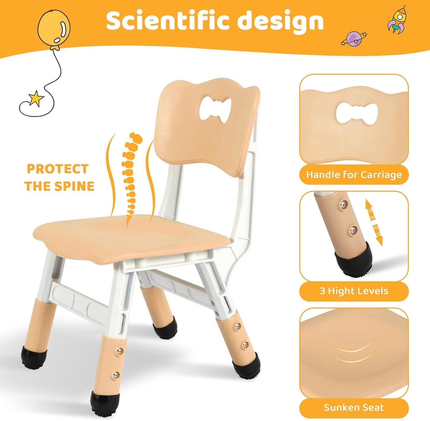 LAZY BUDDY Kids Table and 2 Chairs Set, Height Adjustable Toddler Play Activity Table with Graffiti Desktop for Playroom, Daycare