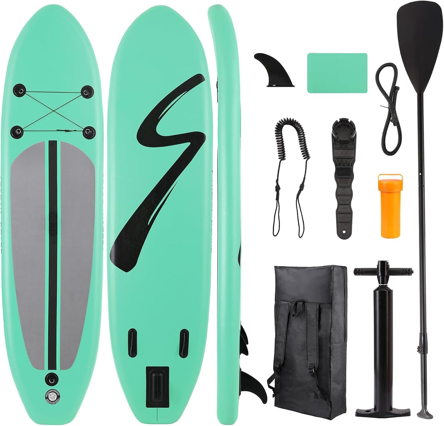 LAZY BUDDY Inflatable Paddle Boards, 10FT Stand Up Paddle Board Surfboard with Paddle, Pump, Bag and Fin
