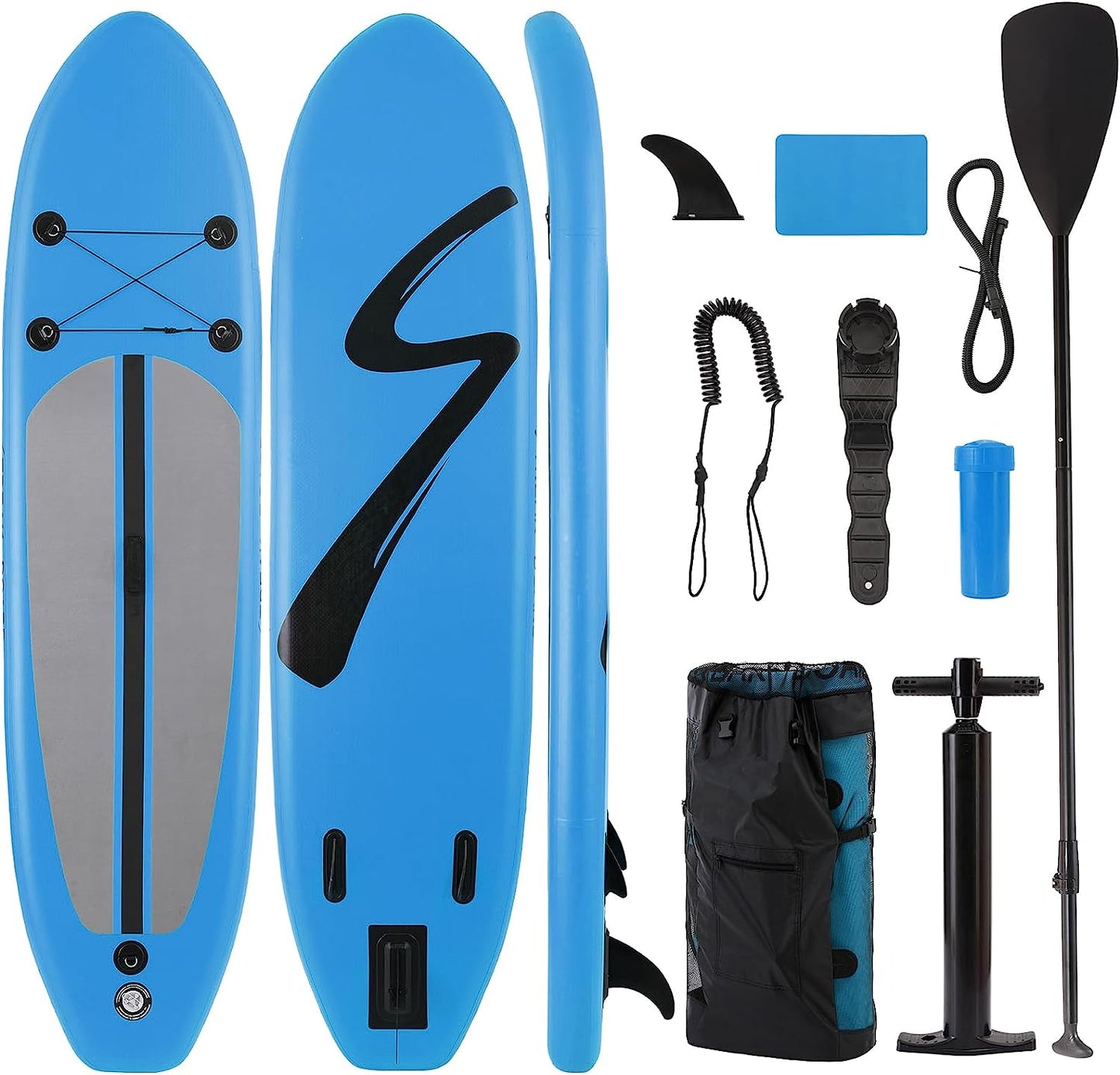 LAZY BUDDY Inflatable Paddle Boards, 10FT Stand Up Paddle Board Surfboard with Paddle, Pump, Bag and Fin
