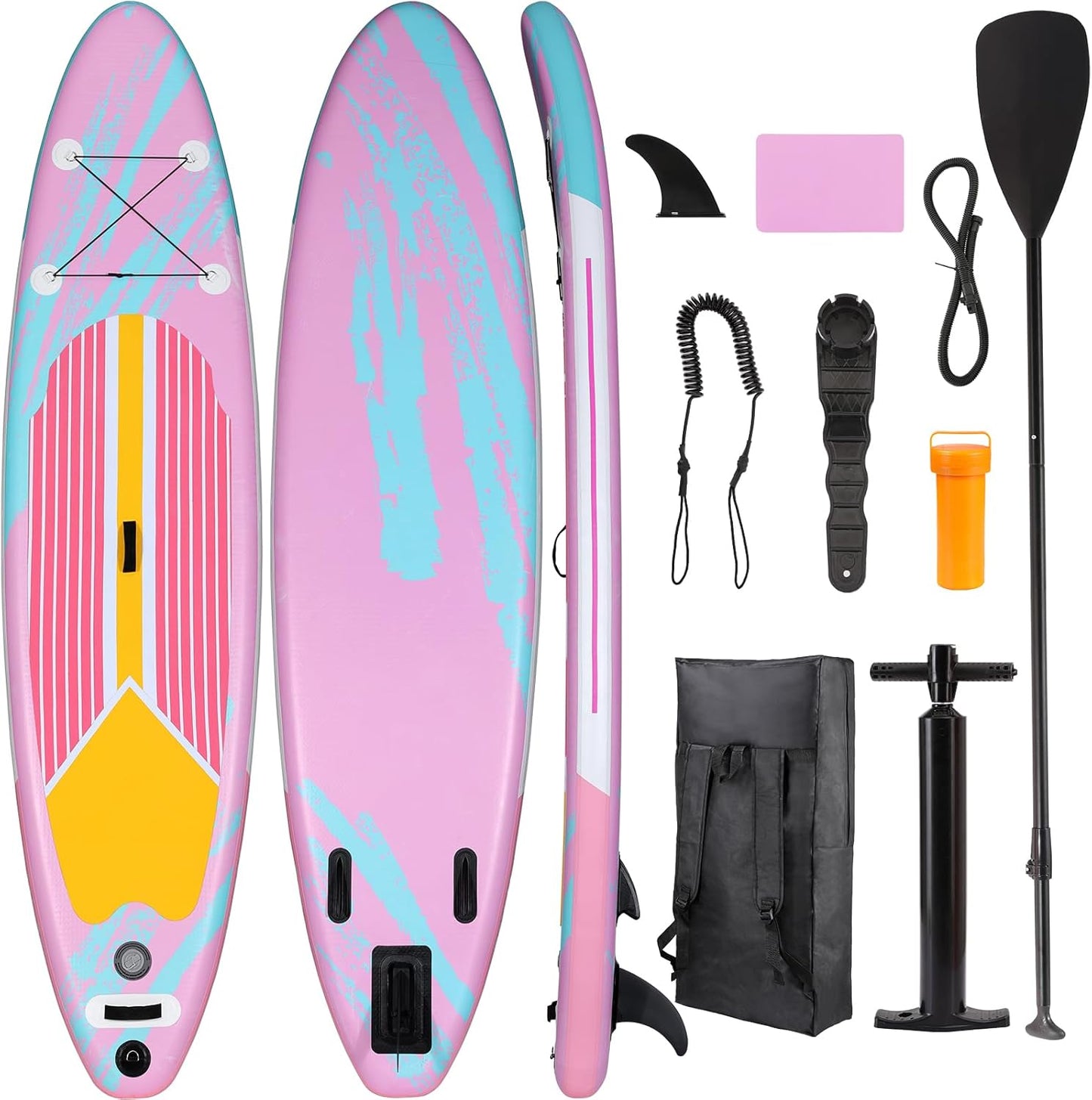 LAZY BUDDY Inflatable Paddle Boards, 10FT Stand Up Paddle Board Surfboard with Paddle, Pump, Bag and Fin
