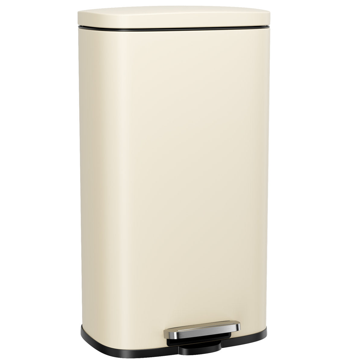 LAZY BUDDY 8 gal Stainless Steel Kitchen Trash Can Black Garbage Bin with Lid - 5 Colors