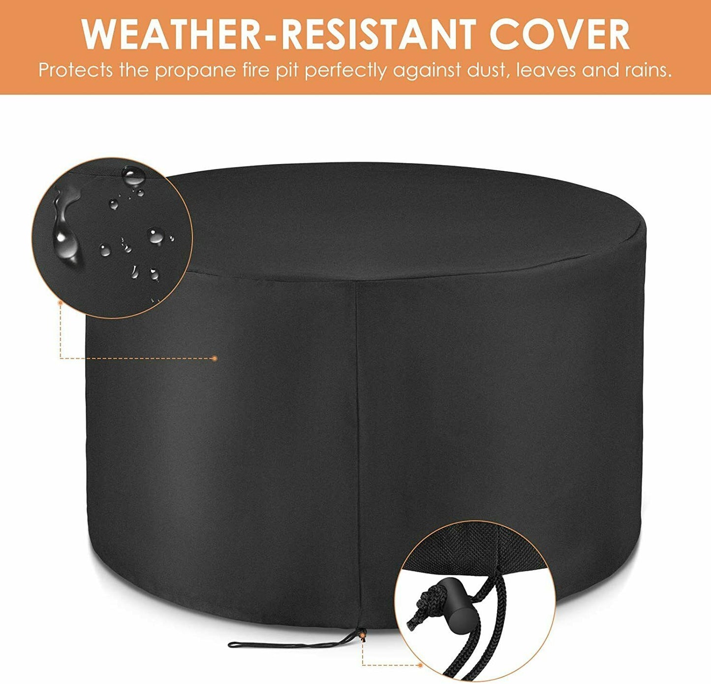 GARTIO 42" Round 50000 BTU Propane Fire Pit Table with Rain Cover & Fire Glass