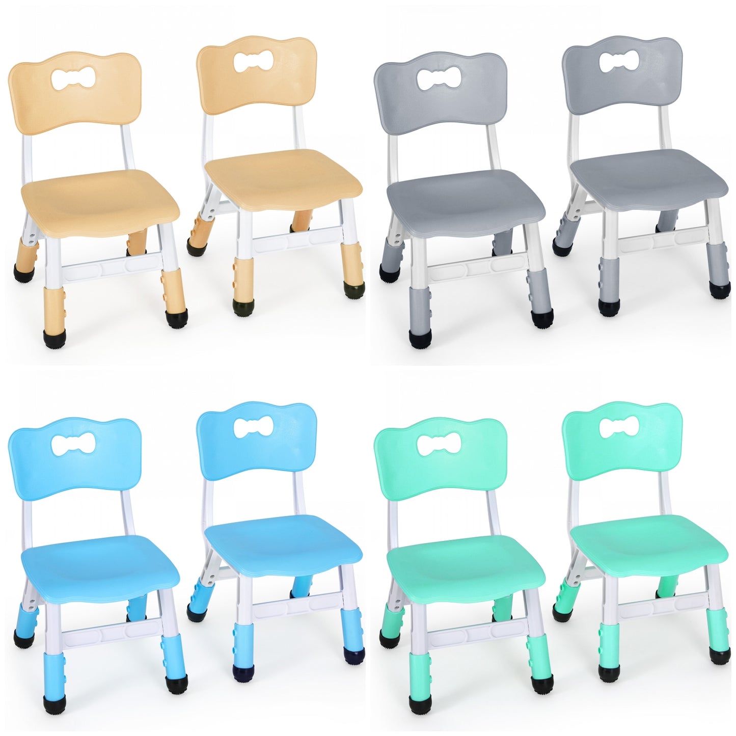 LAZY BUDDY Adjustable Kid Chairs Set, Plastic Toddler Chairs Stackable Children Seats for Home, Daycare Center, Classroom