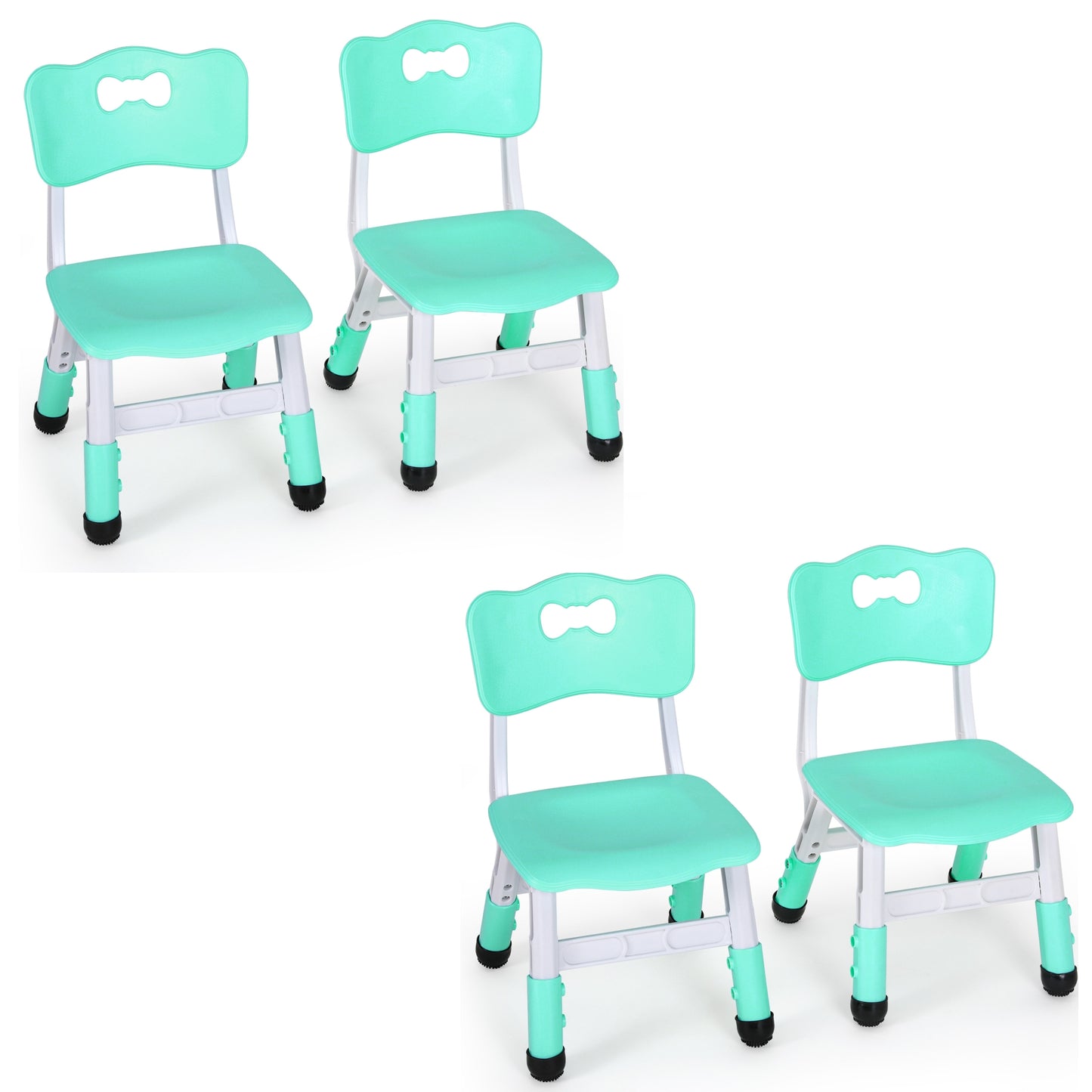 LAZY BUDDY Adjustable Kid Chairs Set, Plastic Toddler Chairs Stackable Children Seats for Home, Daycare Center, Classroom