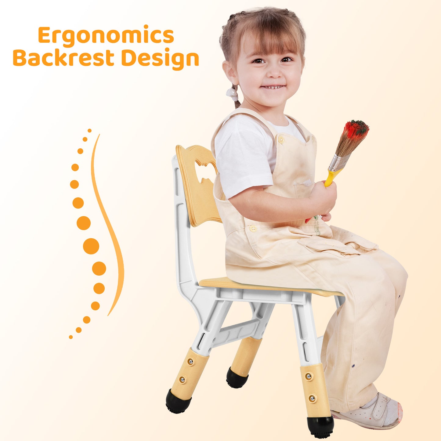 LAZY BUDDY Adjustable Kid Chairs Set, Plastic Toddler Chairs Stackable Children Seats for Home, Daycare Center, Classroom