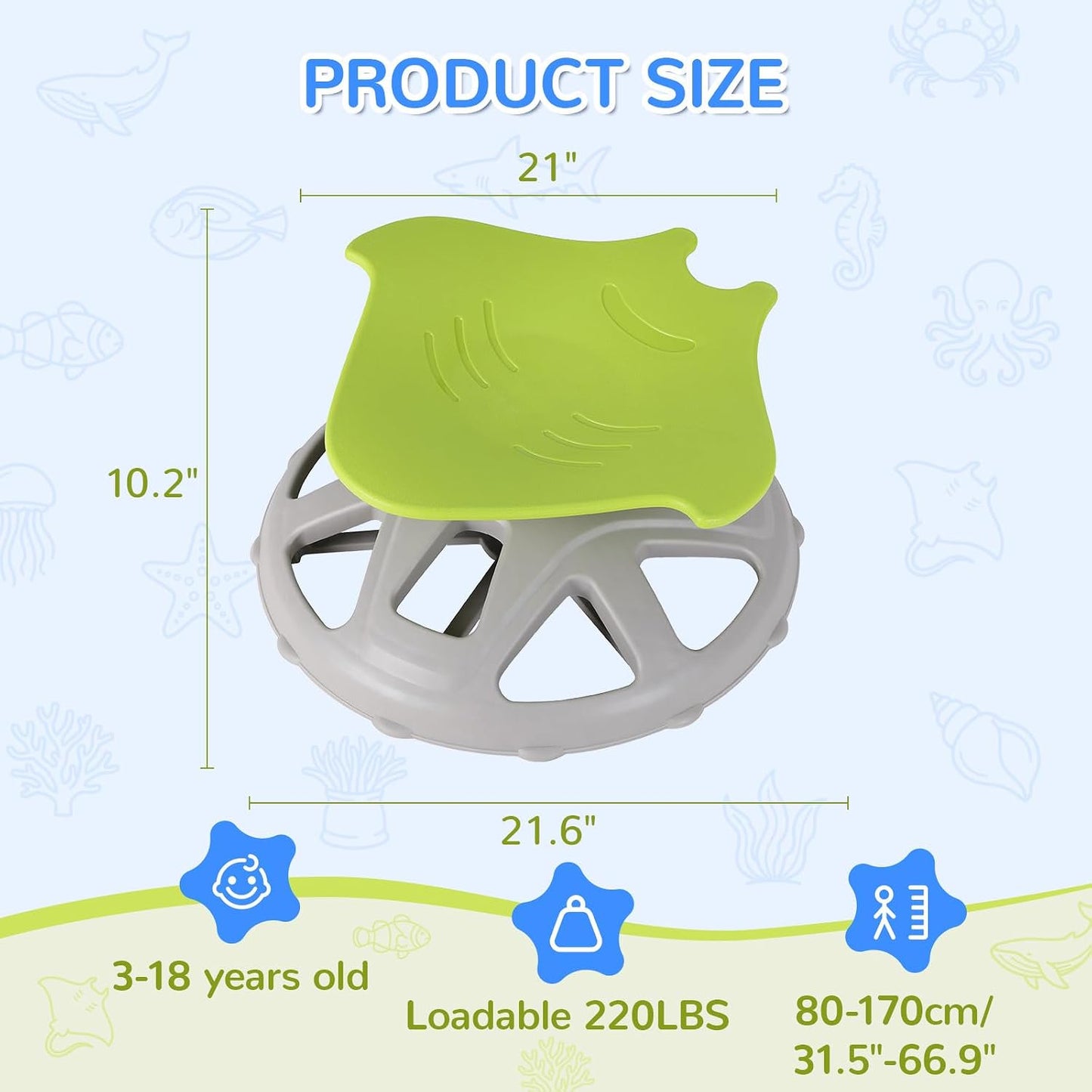 LAZY BUDDY Spinning Chair for Autistic Kids, Sit and Spin Sensory Toys Gifts for Kids with Autism & ADHD, Training Body Coordination