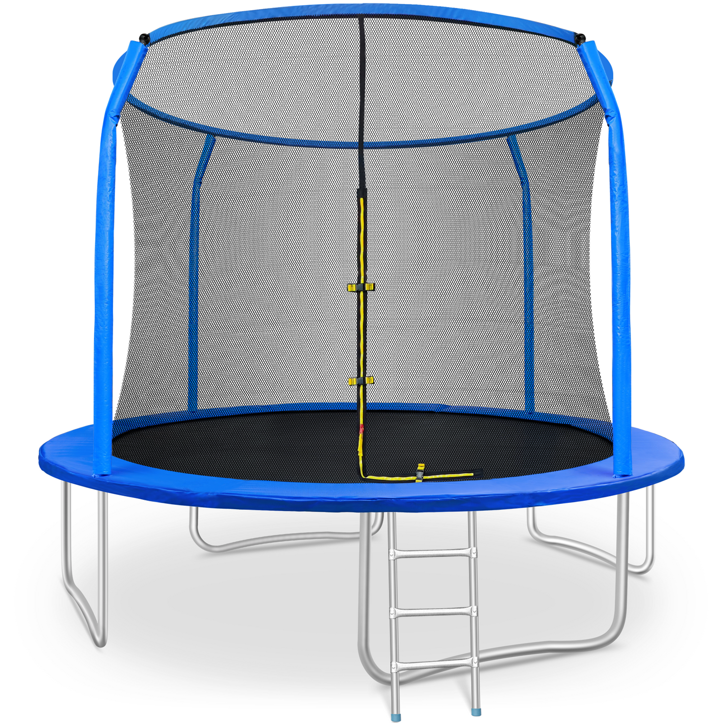 LAZY BUDDY 12FT Round Trampoline for Kids with Safety Enclosure Net & Ladder, Outdoor Trampoline Rebounder 330lbs Capacity