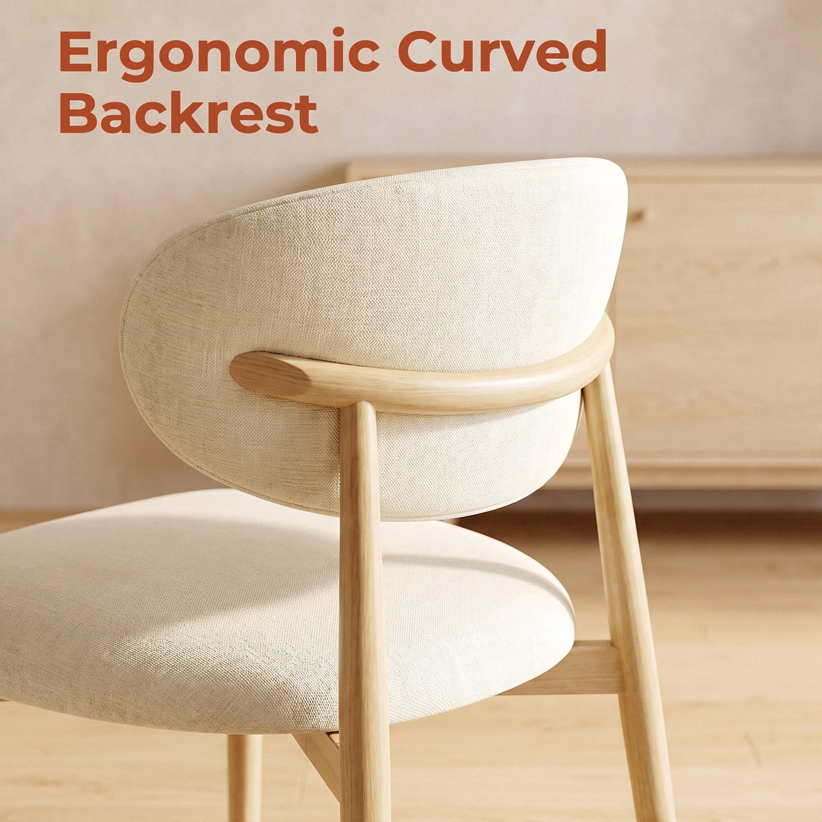 LAZY BUDDY Dining Chairs Set of 2/4, Upholstered Kitchen Chairs with Curved Backrest for Dining Room
