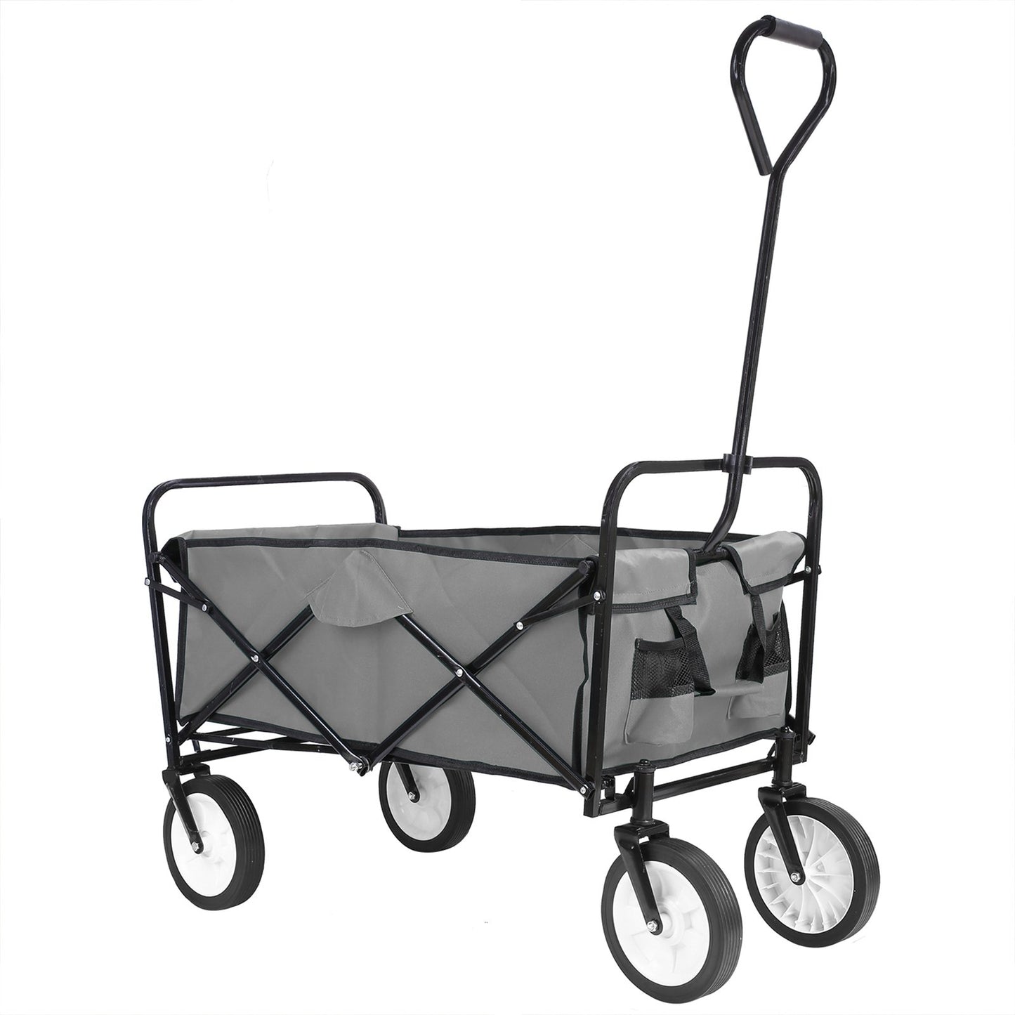 lazyBuddy Garden Cart Collapsible Utility Wagon Outdoor Camping Grocery Shopping Trolly Cart