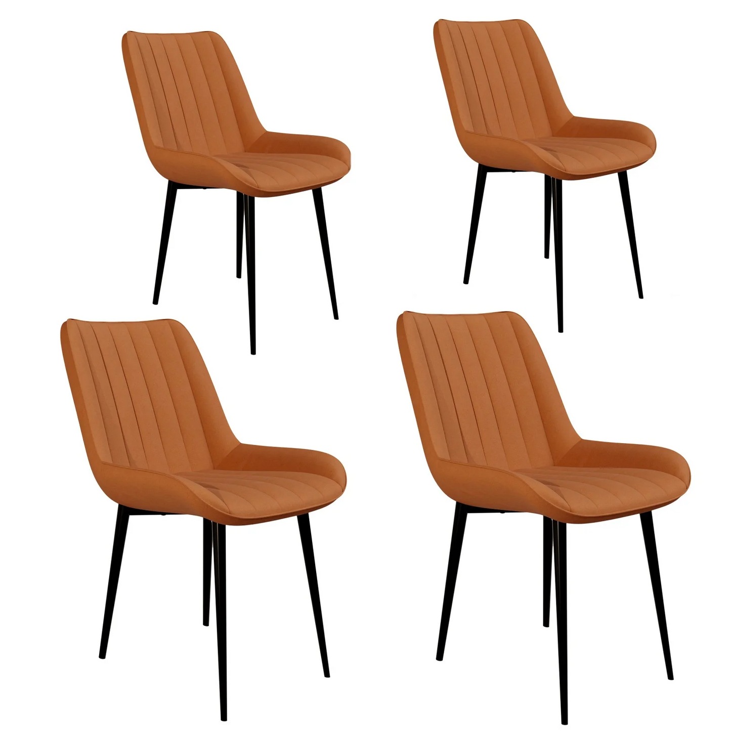 LAZY BUDDY Dining Chairs Set of 2/4, Modern Upholstered Dining Room Chairs with Back, Metal Legs, for Kitchen, Living Room
