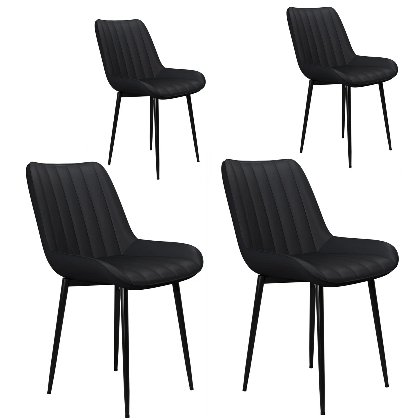 LAZY BUDDY Dining Chairs Set of 2/4, Modern Upholstered Dining Room Chairs with Back, Metal Legs, for Kitchen, Living Room