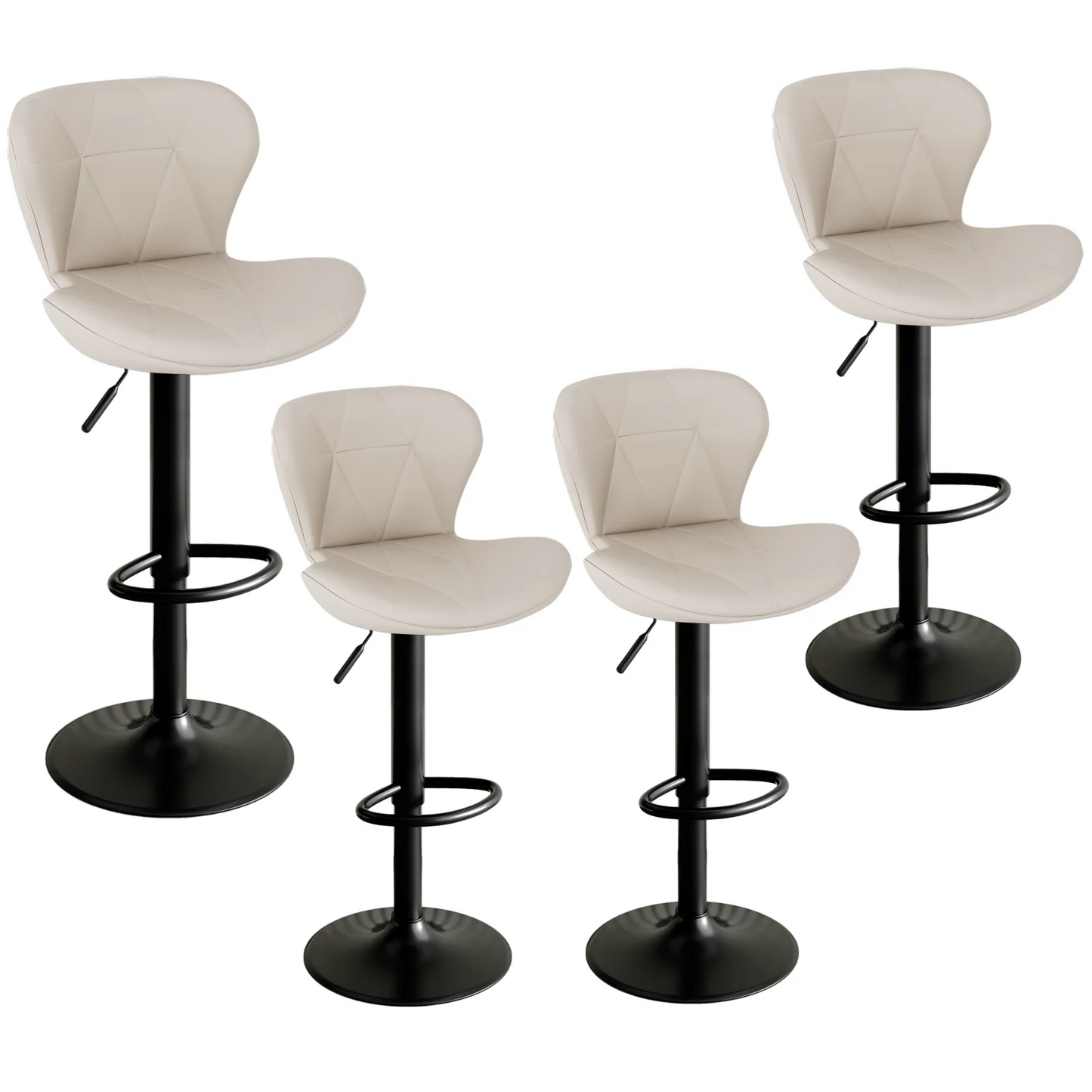 LAZY BUDDY Bar Stools Set of 2/4, Adjustable Counter Height Barstools Swivel Bar Chairs for Kitchen Island, Dining Room