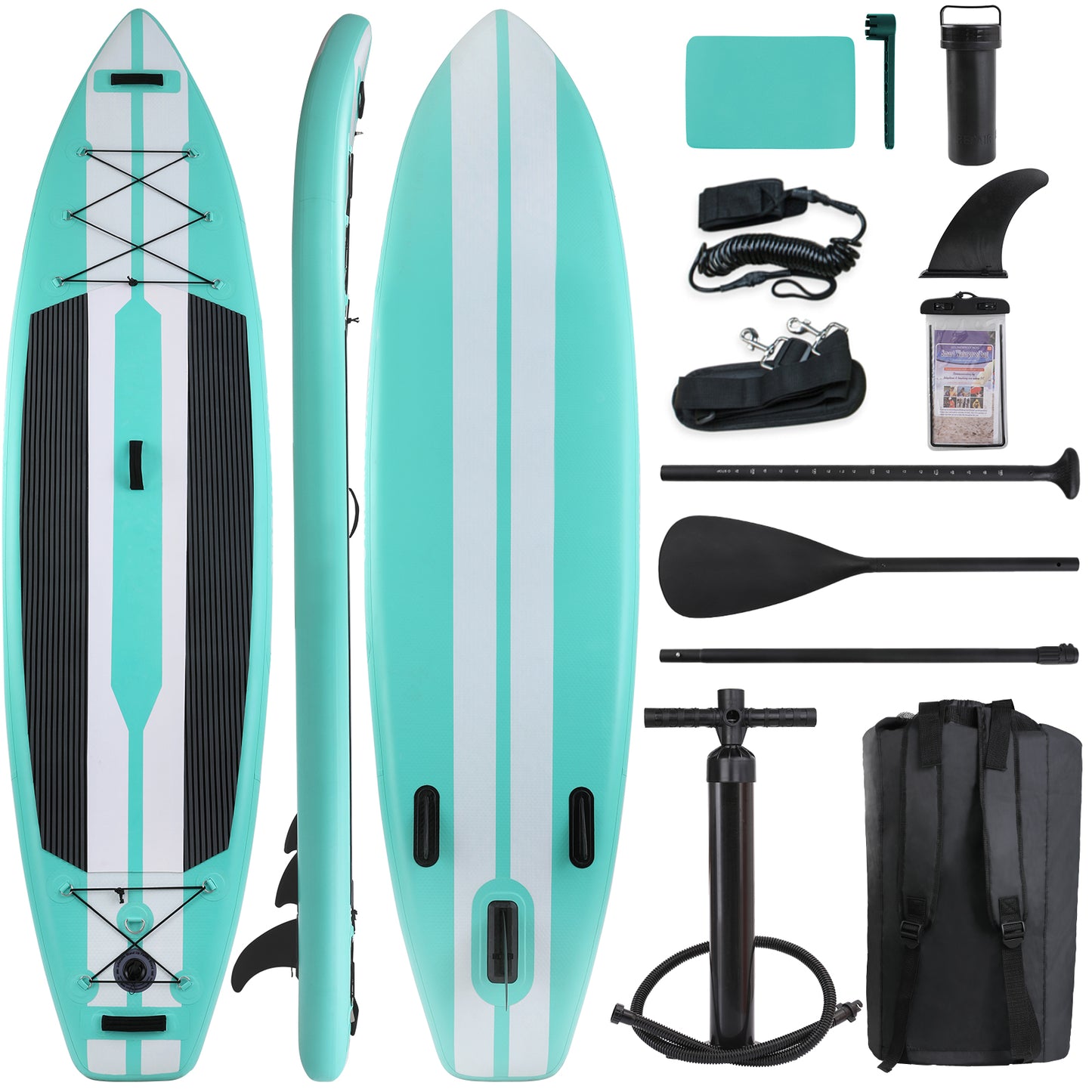 streakboard 11FT Inflatable Stand Up Paddle Board SUP Surfing Boards No Slip Deck, 6'' Thick with Backpack