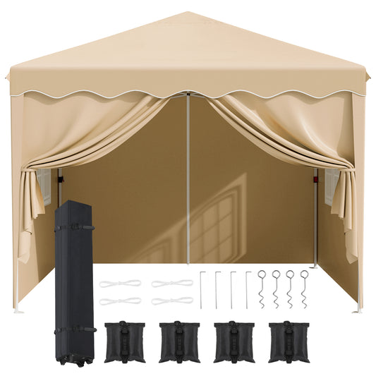 GARTIO Pop up Canopy Tent, 10' x 10' Pop up Gazebo Outdoor Instant Shelter Folding Canopy Tent with Wheeled Bag