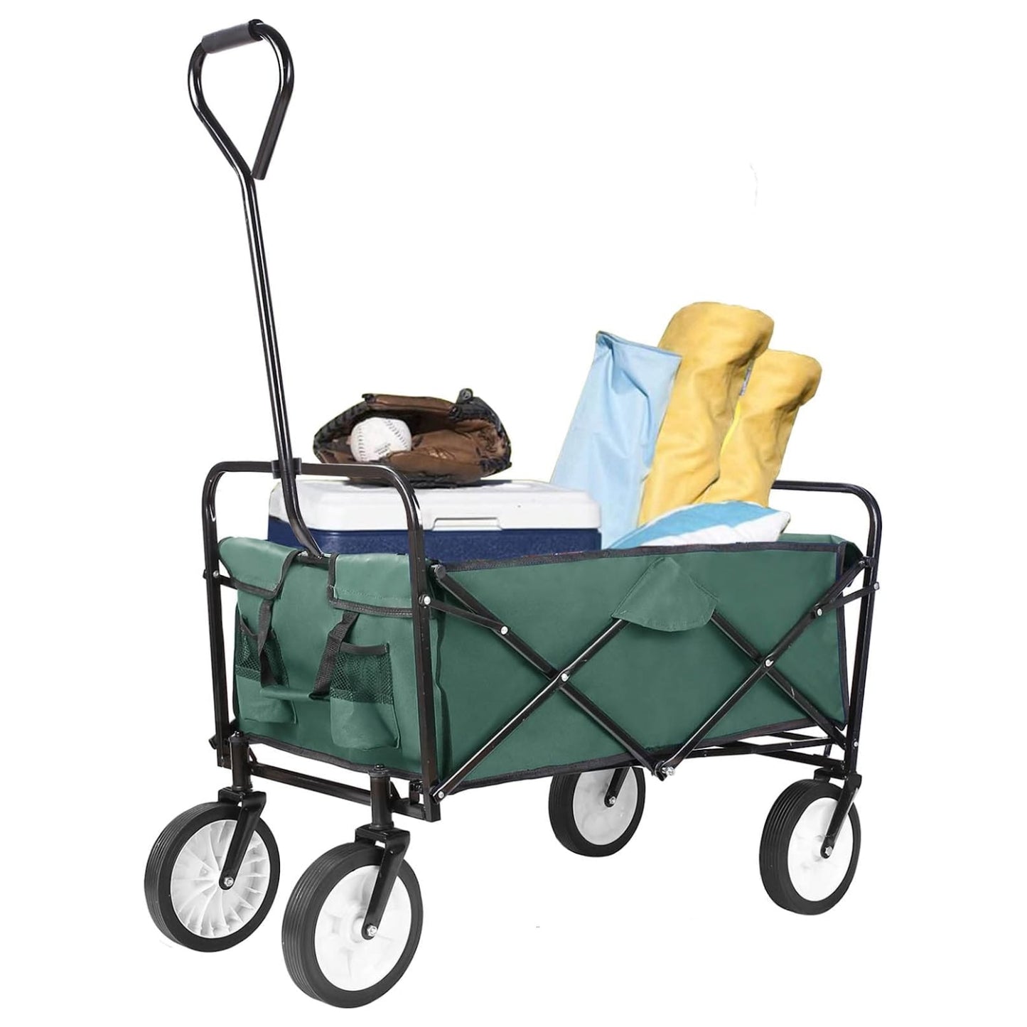 lazyBuddy Garden Cart Collapsible Utility Wagon Outdoor Camping Grocery Shopping Trolly Cart