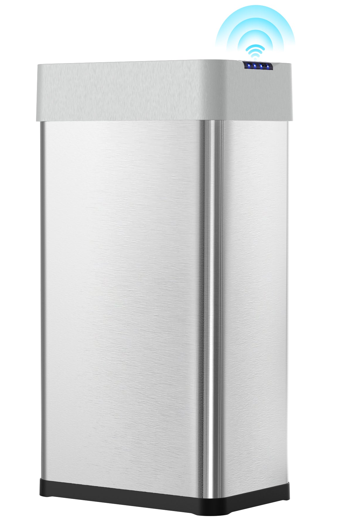 LAZY BUDDY 18.5/21.1 Gal Automatic Trash Can, Motion Sensor Garbage Bin W/ Soft-Close, Wings-Open Kitchen Trash Can for Living, Dining room, Kitchen, Silver Stainless Steel