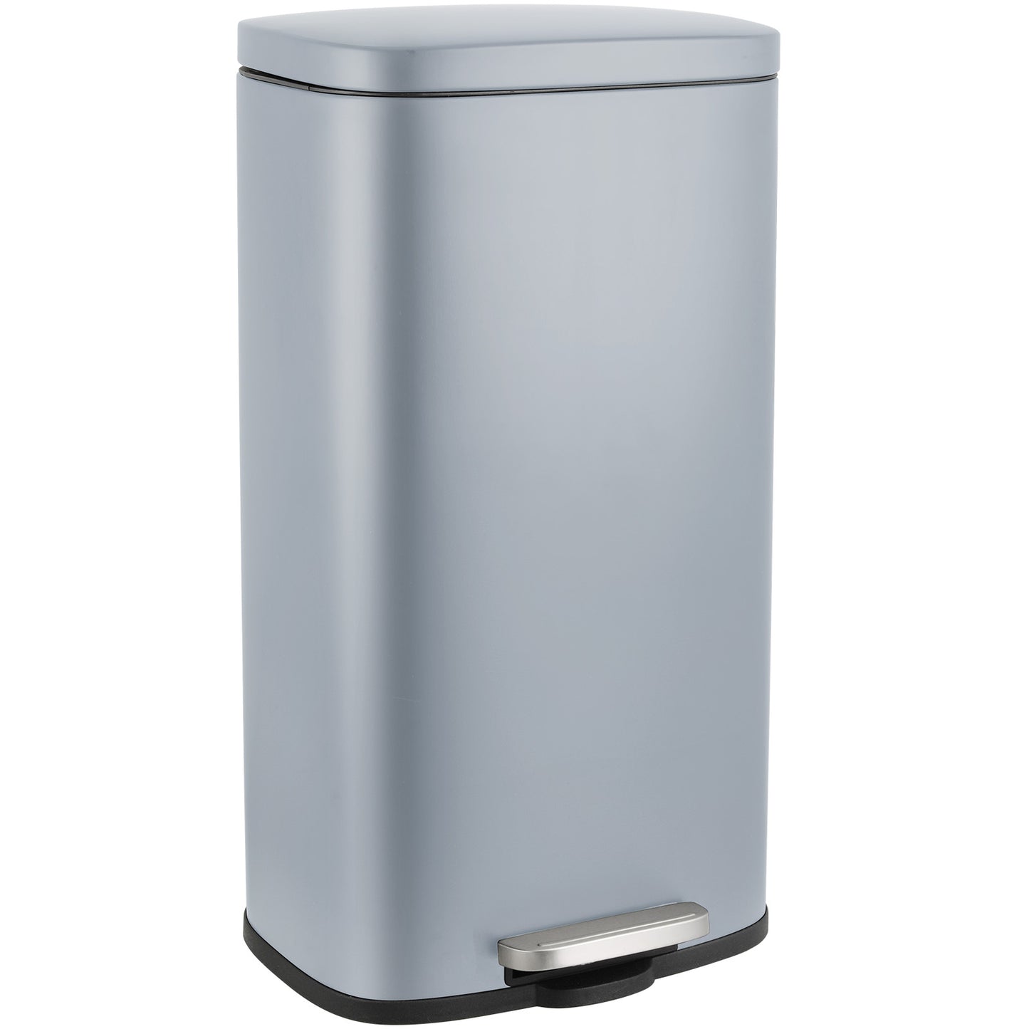 LAZY BUDDY 8 gal Stainless Steel Kitchen Trash Can Black Garbage Bin with Lid - 5 Colors