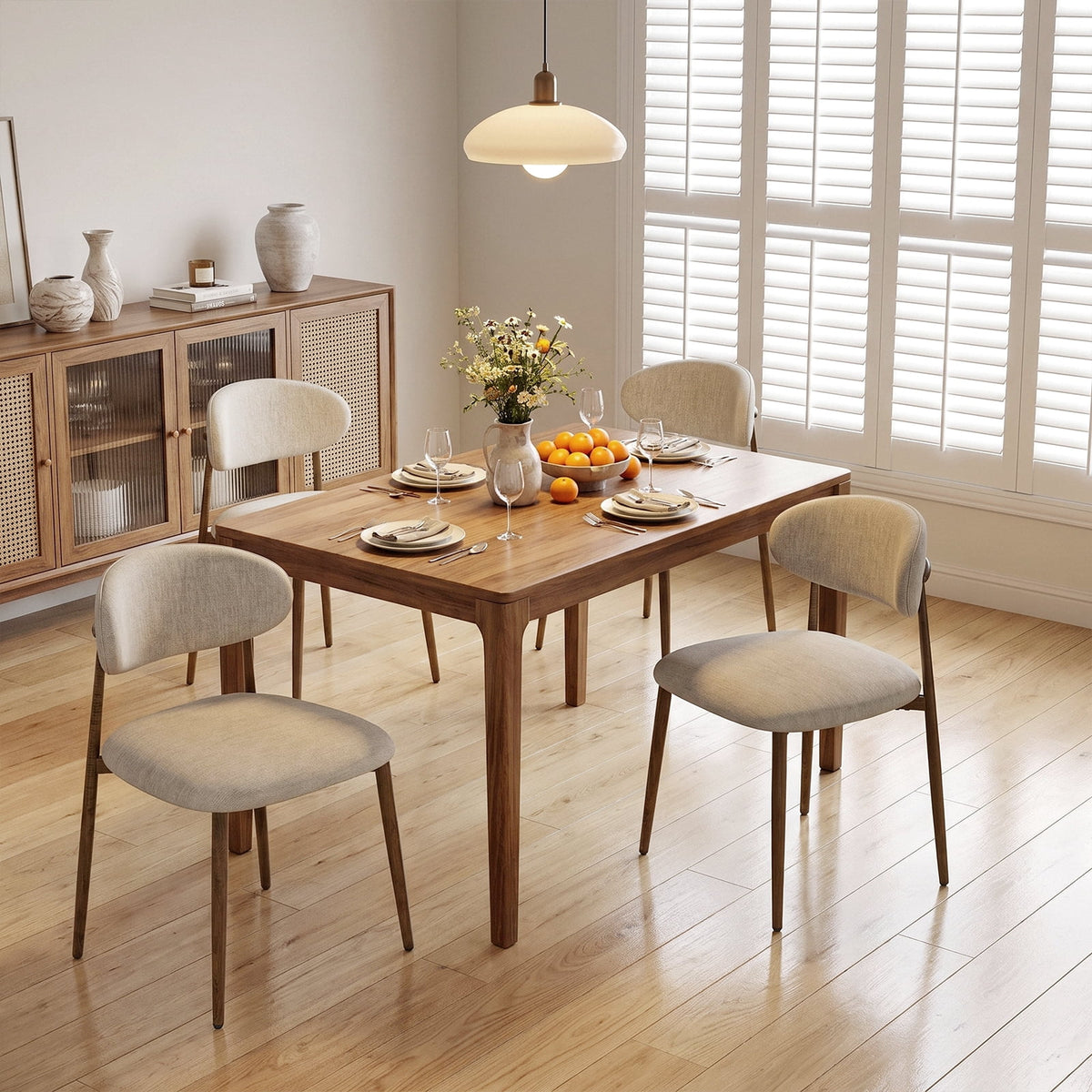 LAZY BUDDY Dining Chairs Set of 2/4, Upholstered Kitchen Chairs with Curved Backrest for Dining Room