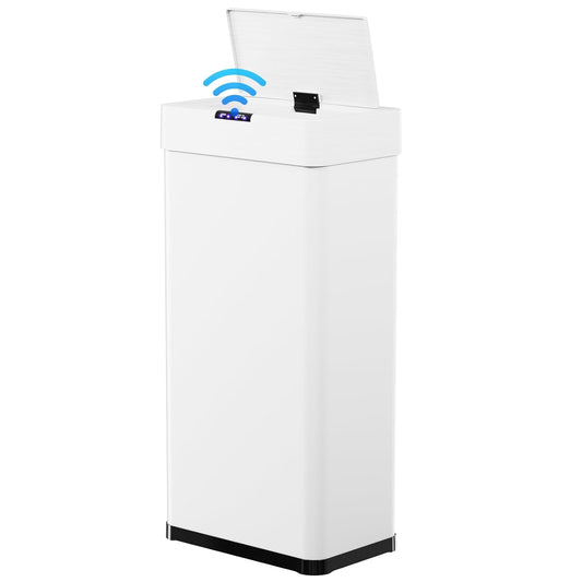 LAZY BUDDY 13.2 Gallon Motion Sensor Trash Can, Touchless Automatic Garbage Can, Brushed Stainless Steel, with Soft Close Lid, for Kitchen, Office, RV, Bedroom, Living Room