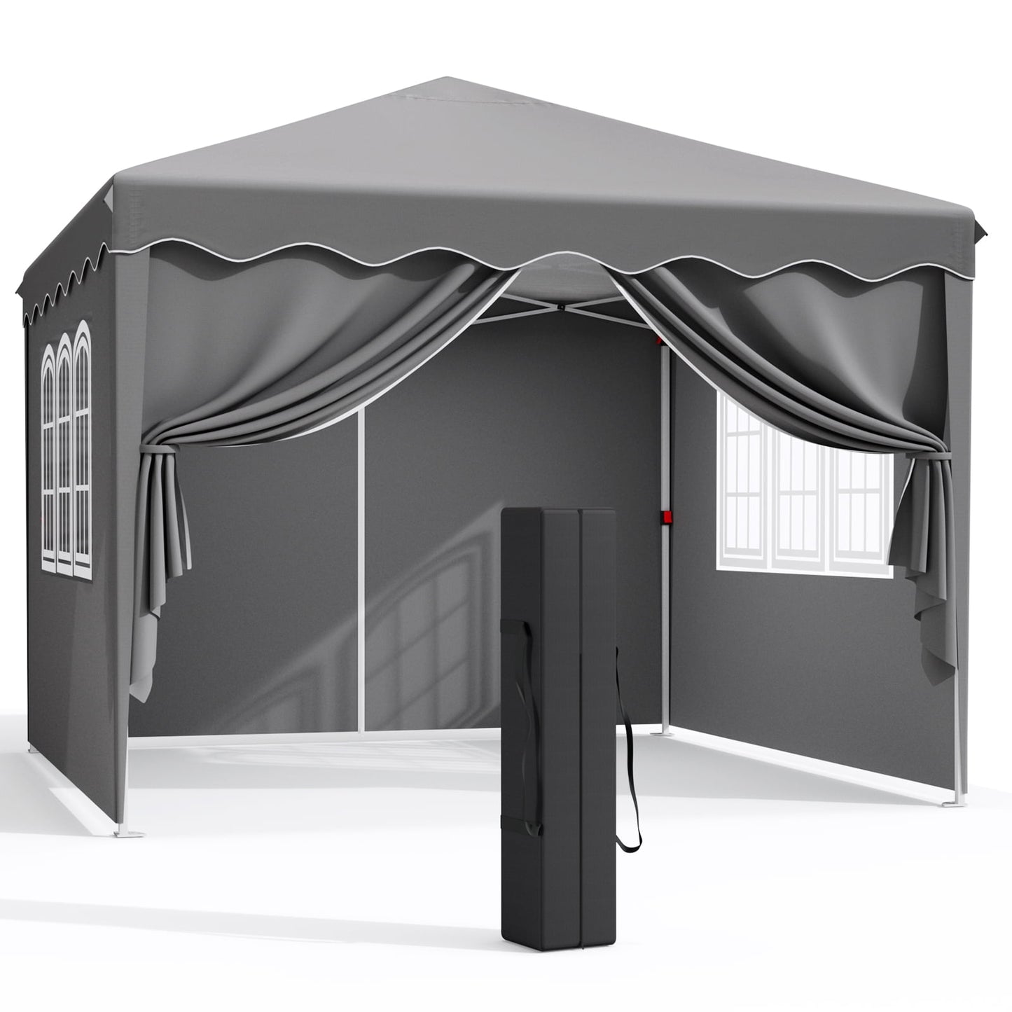 GARTIO Pop up Canopy Tent, 10' x 10' Pop up Gazebo Outdoor Instant Shelter Folding Canopy Tent with Wheeled Bag