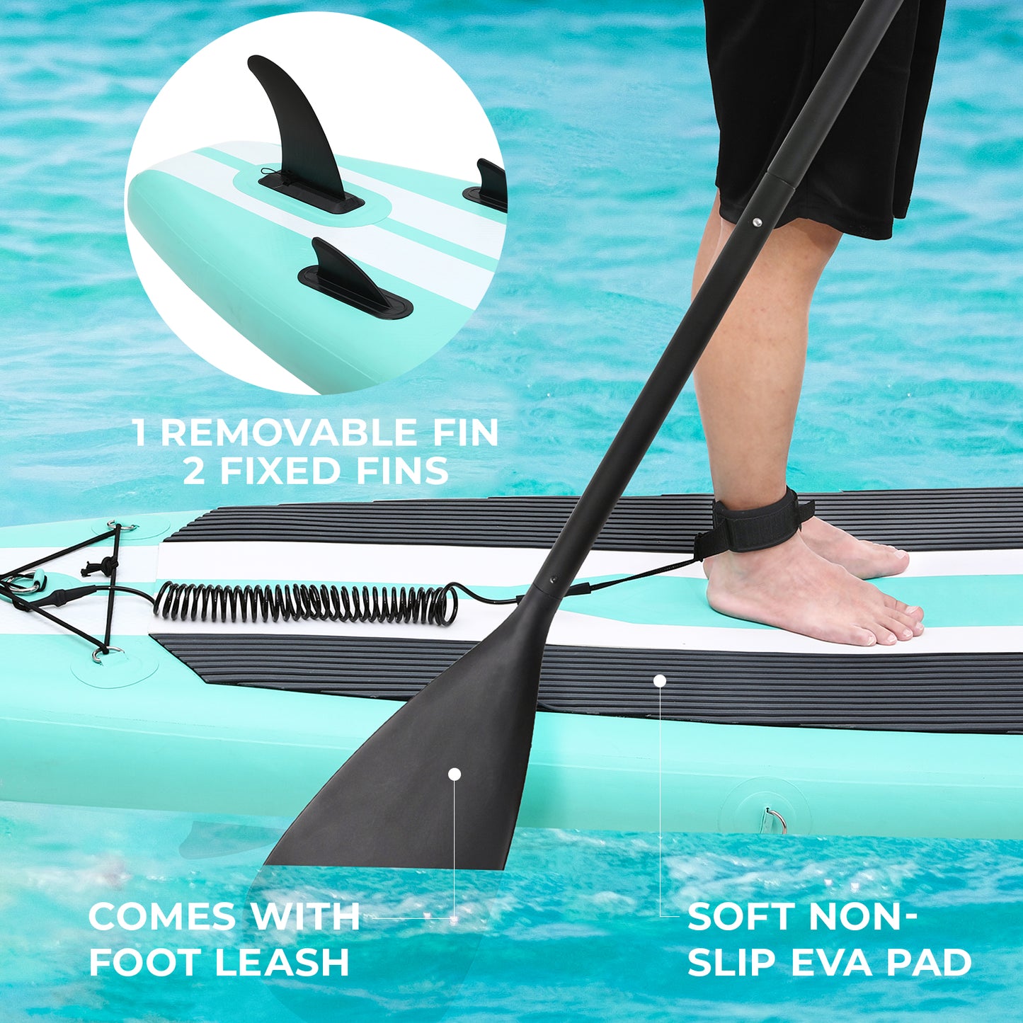 streakboard 11FT Inflatable Stand Up Paddle Board SUP Surfing Boards No Slip Deck, 6'' Thick with Backpack