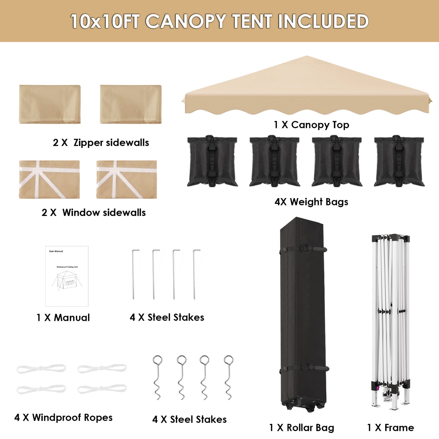 GARTIO Pop up Canopy Tent, 10' x 10' Pop up Gazebo Outdoor Instant Shelter Folding Canopy Tent with Wheeled Bag