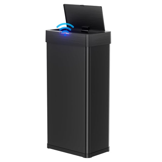 LAZY BUDDY 16 Gallon Motion Sensor Trash Can, Touchless Automatic Garbage Can, Stainless Steel, for Kitchen, Office, Bedroom, Living Room