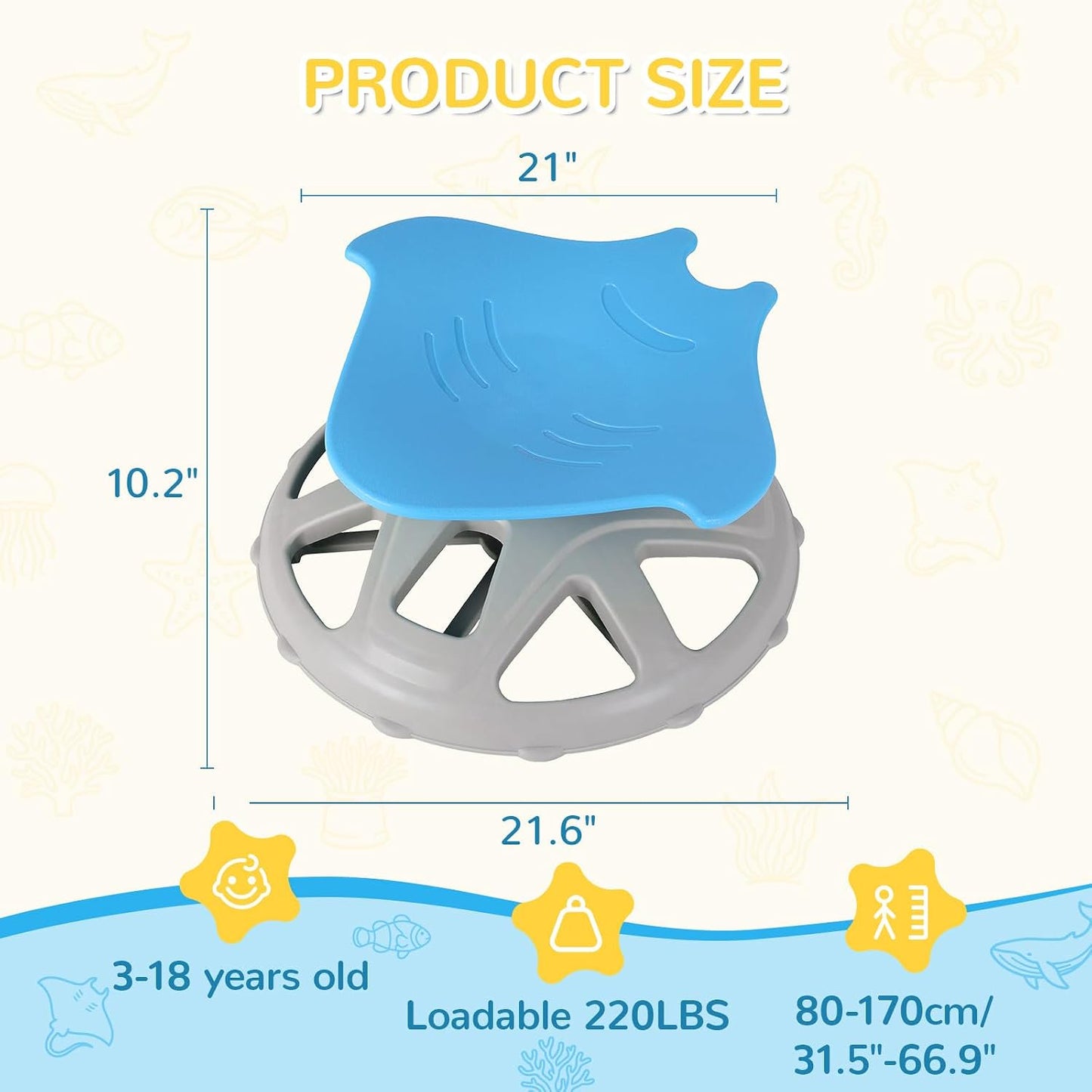 LAZY BUDDY Spinning Chair for Autistic Kids, Sit and Spin Sensory Toys Gifts for Kids with Autism & ADHD, Training Body Coordination