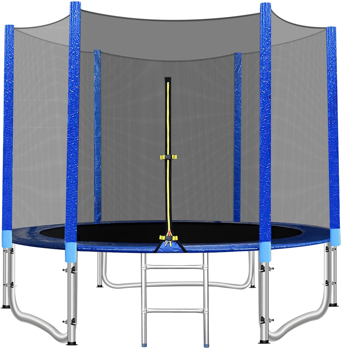 GARTIO 8/10FT Outdoor Backyard Recreational Trampoline with Safety Enclosure Net for Kids & Adults