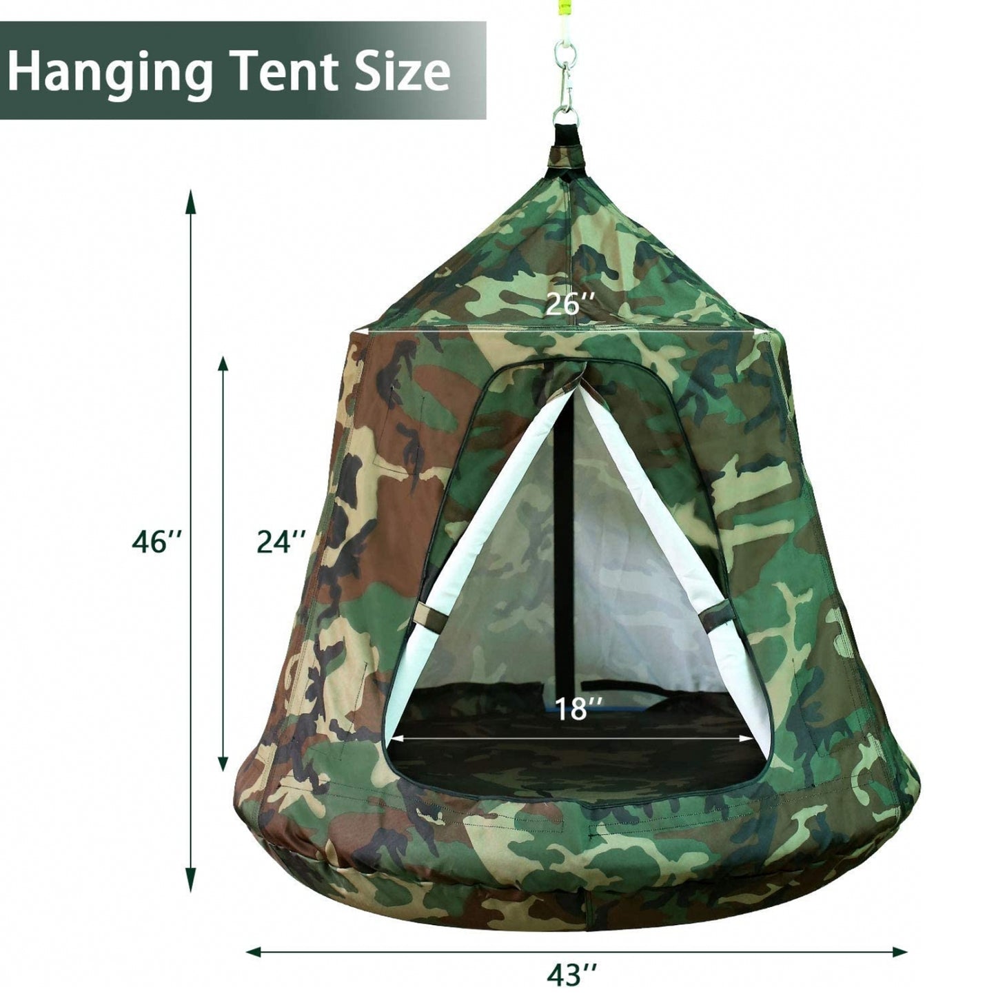 GARTIO Hanging Tree Tent Kids Play House Swing Hanging Tent with LED Lights 330 lbs