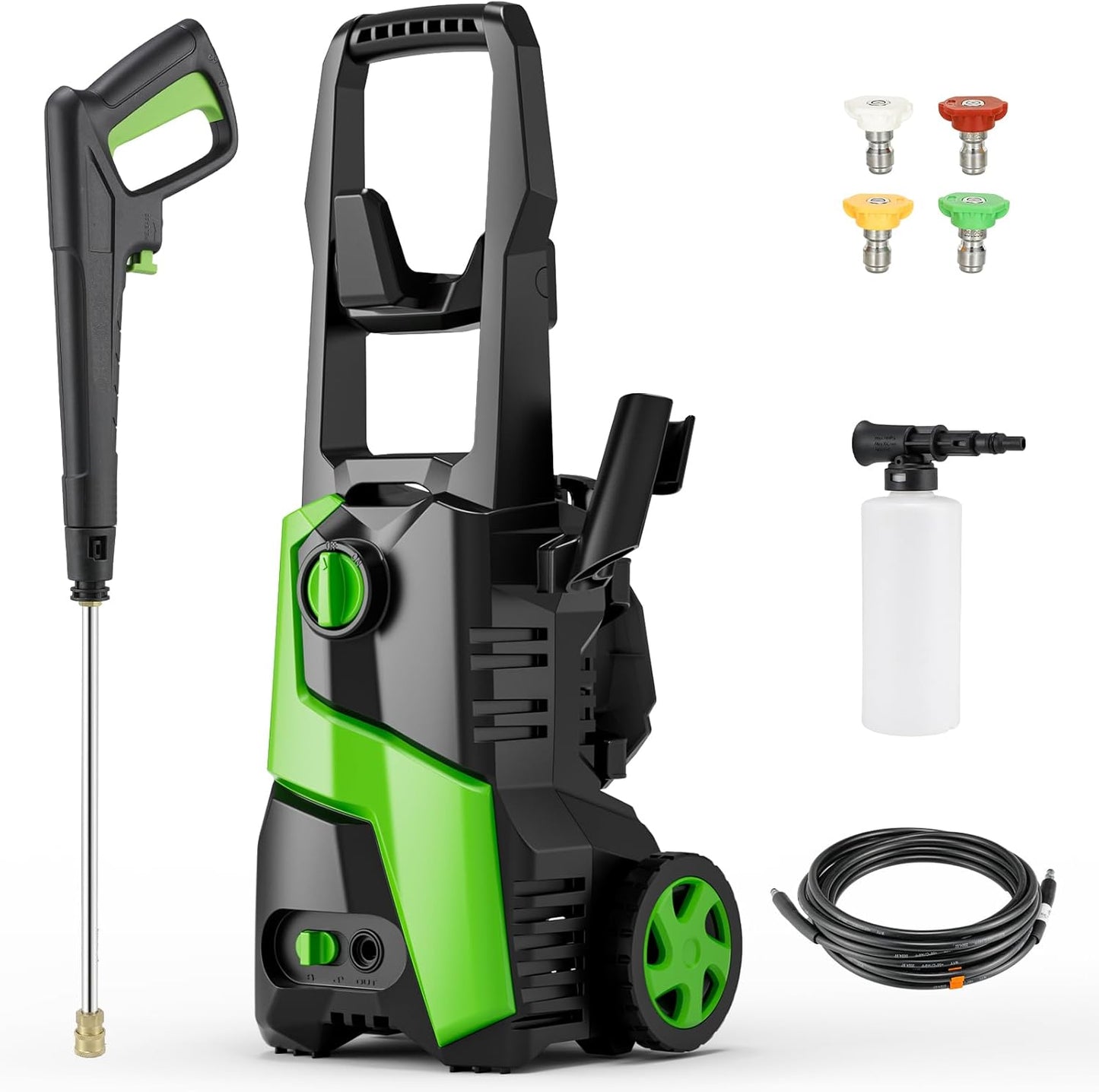LAZY BUDDY Electric Pressure Washer, 2700 PSI 1.7 GPM Power Washer with 4 Quick Connect Nozzles, High Pressure Cleaning Machine with Foam Cannon for Cars, Fences, Patios