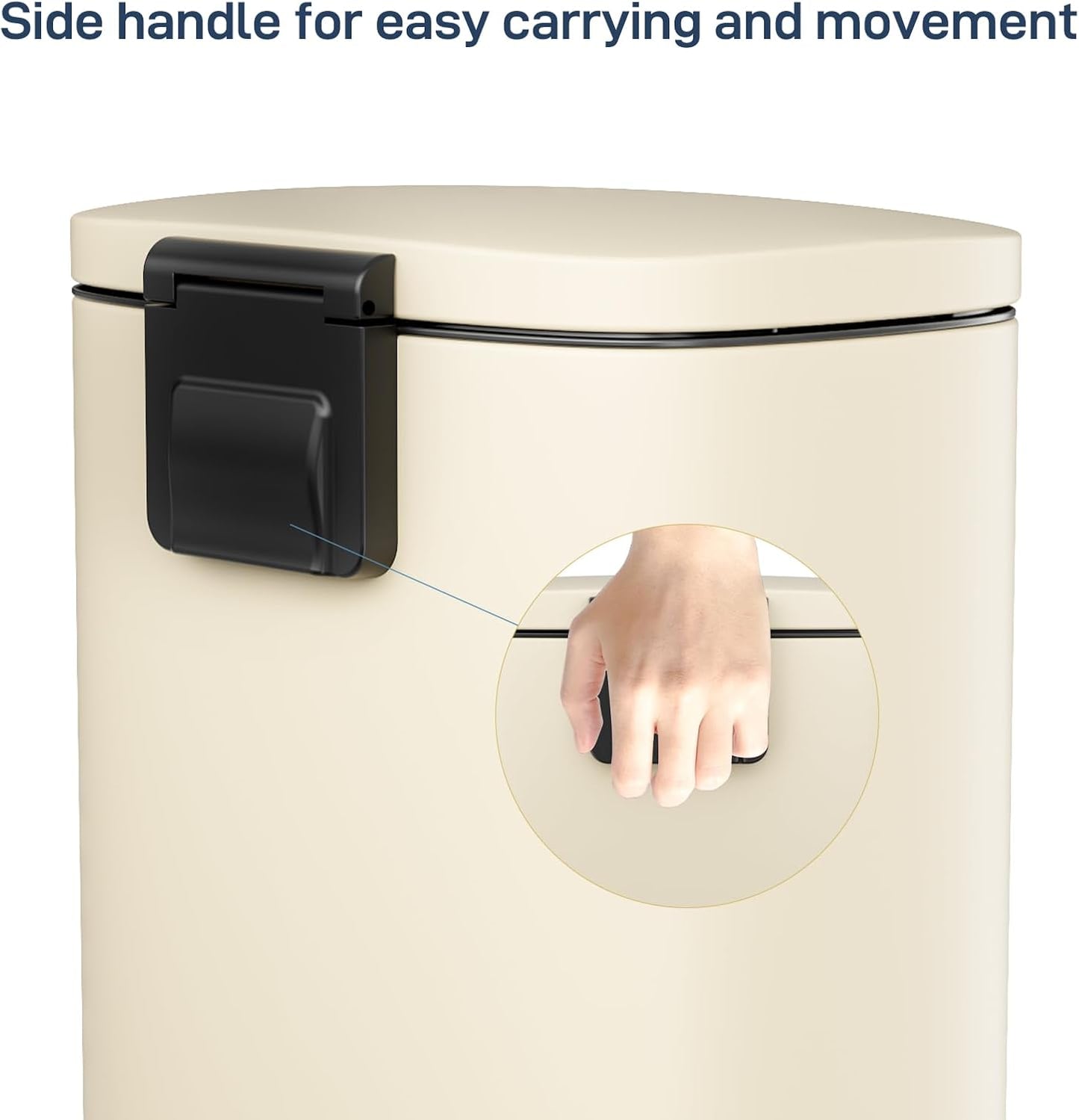 LAZY BUDDY 13.2 gal Kitchen Step-on Trash Can, Stainless Steel Garbage Can with Lid, Rectangular Rubbish Bin with Removable Plastic Inner Bucket - 5 Options