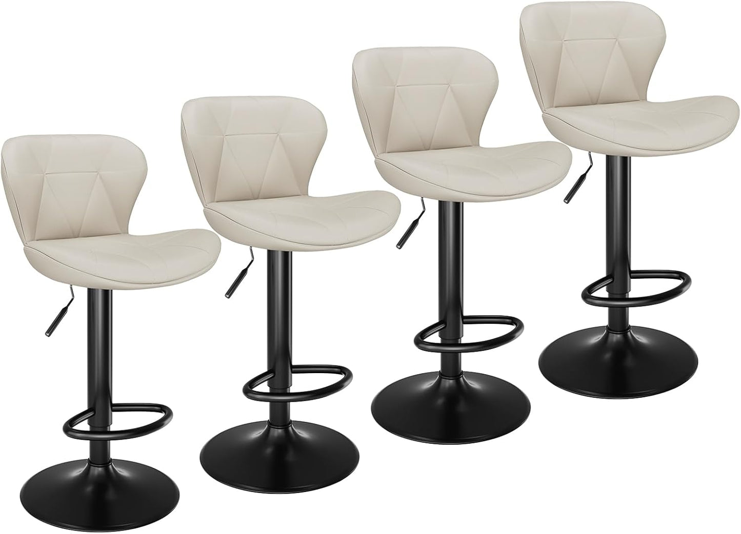 LAZY BUDDY Bar Stools Set of 2/4, Adjustable Counter Height Barstools Swivel Bar Chairs for Kitchen Island, Dining Room