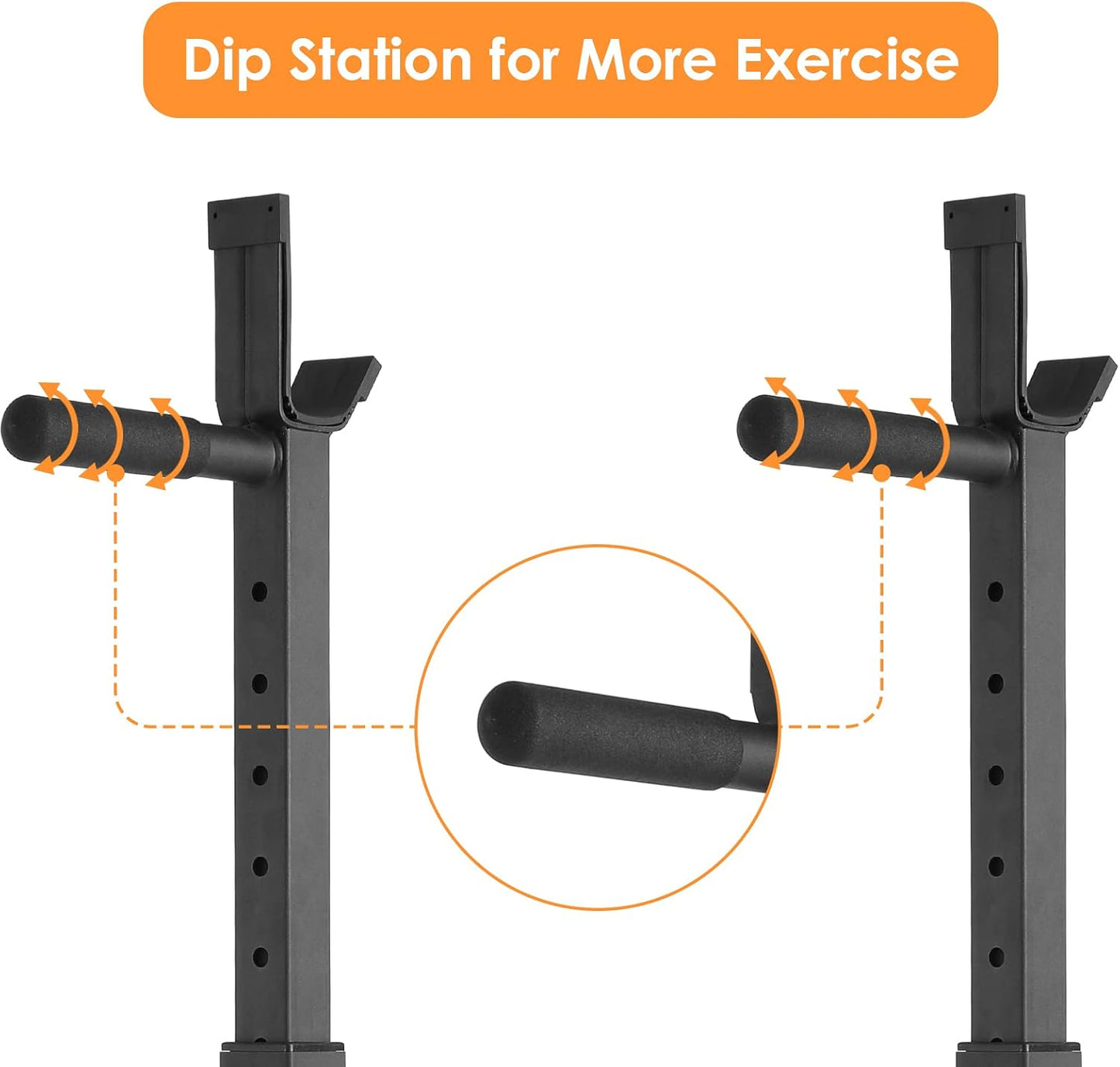 GARTIO Adjustable Squat Weight Rack Bench Press Weight Lifting Barbell Rack Stand Home Gym Fitness 570 LBS