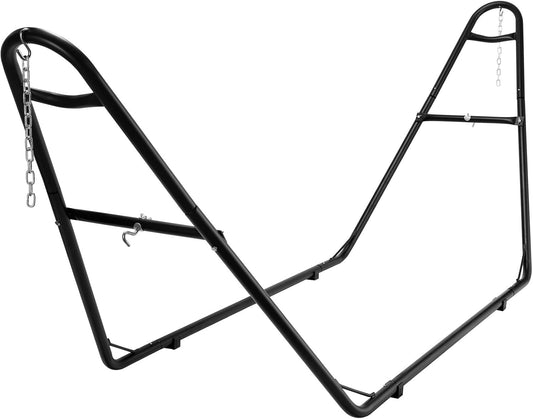 LAZY BUDDY Universal Hammock Stand for Outside, 550 LBS Capacity, Heavy Duty Double Steel Hammock Stand Only, Easy Assembly, Fits 9-14Ft Hammocks, Holding 2-3 People