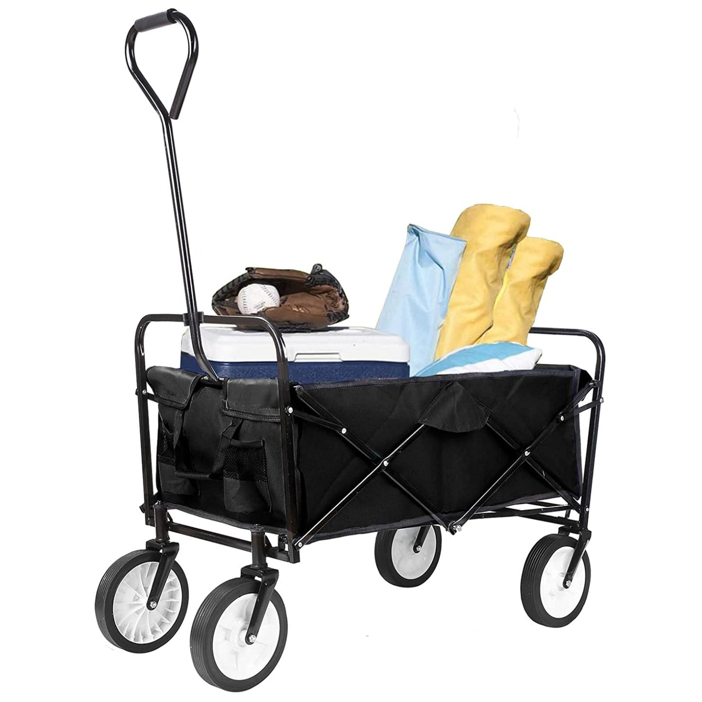 lazyBuddy Garden Cart Collapsible Utility Wagon Outdoor Camping Grocery Shopping Trolly Cart