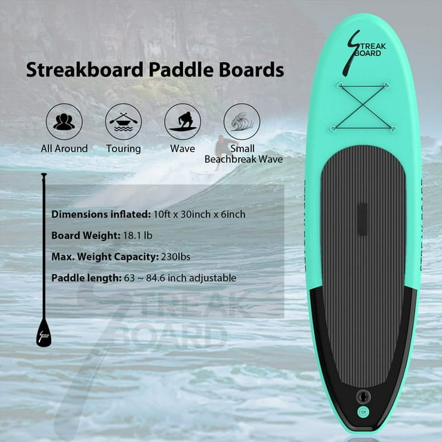 LAZY BUDDY 10FT / 11FT Inflatable Stand Up Paddle Board, Surfing SUP Boards, Non-Slip Deck 6'' Thick with Complete Kit