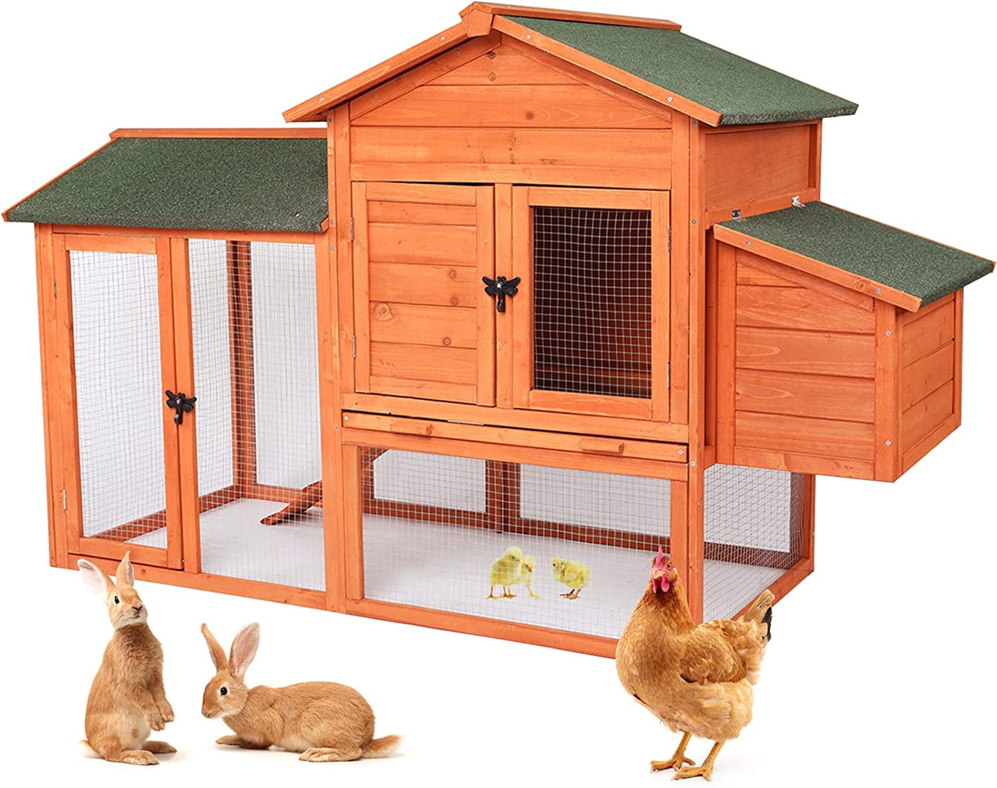 streakboard 52'' Chicken Coop Wooden Hen House Rabbit Hutch Outdoor Backyard Poultry Cage