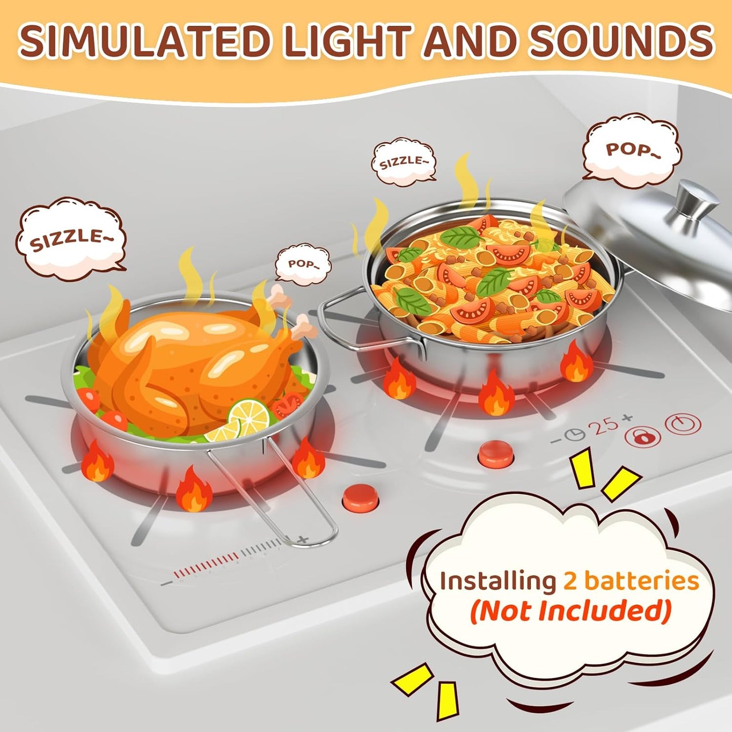 LAZY BUDDY Toddler Play Kitchen, Wooden Kids Kitchen Playset w/Stove, Sink, Microwave, Water Dispenser, Curtain, Gift for Ages 3+