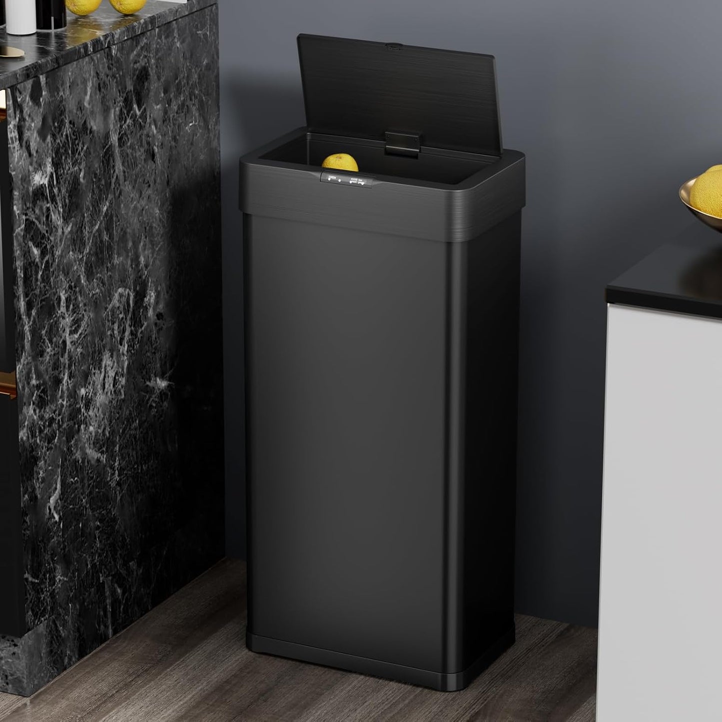 LAZY BUDDY 16 Gallon Motion Sensor Trash Can, Touchless Automatic Garbage Can, Stainless Steel, for Kitchen, Office, Bedroom, Living Room
