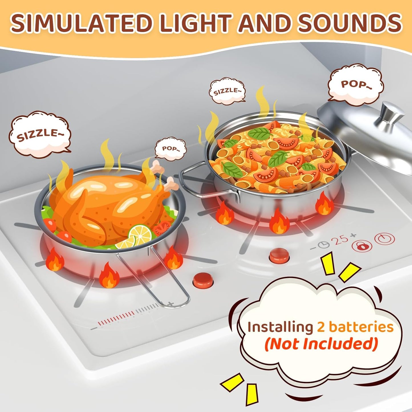 LAZY BUDDY Toddler Play Kitchen, Wooden Kids Kitchen Playset w/Stove, Sink, Microwave, Water Dispenser, Curtain, Gift for Ages 3+