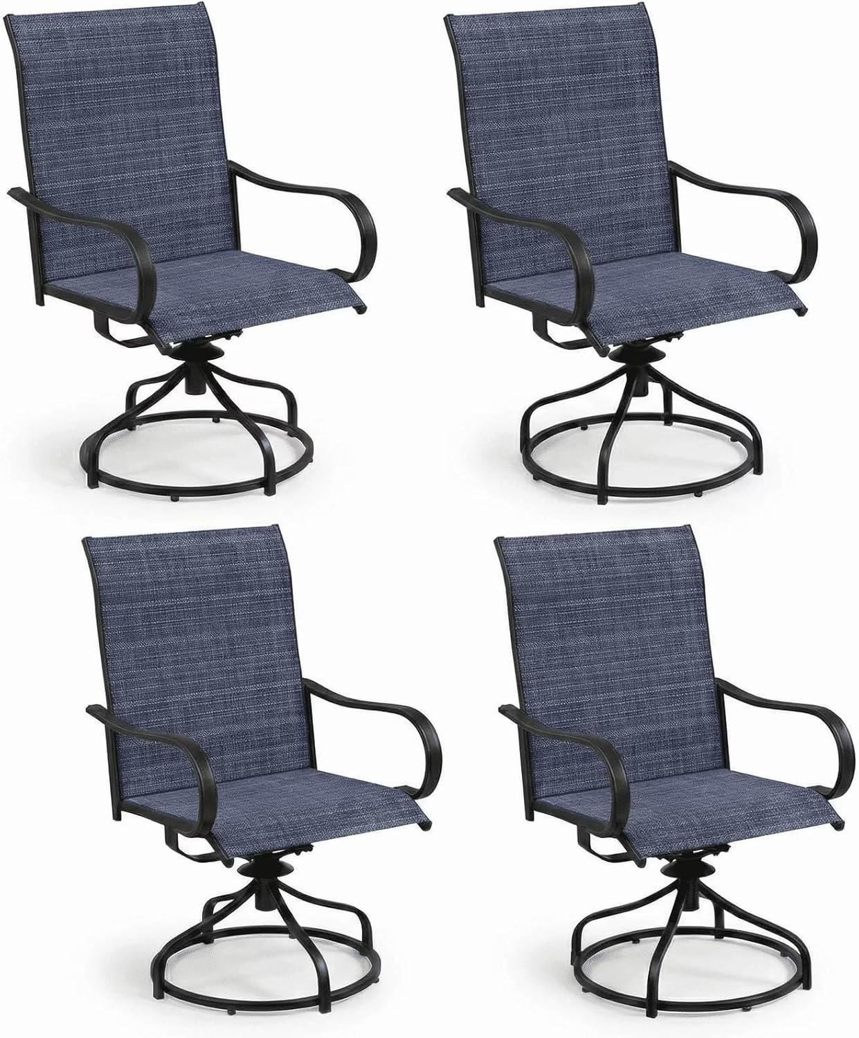 LAZY BUDDY Patio Swivel Chairs Set of 2/4, Outdoor Dining Chairs with High Back, All-Weather, for Lawn, Porch, Garden
