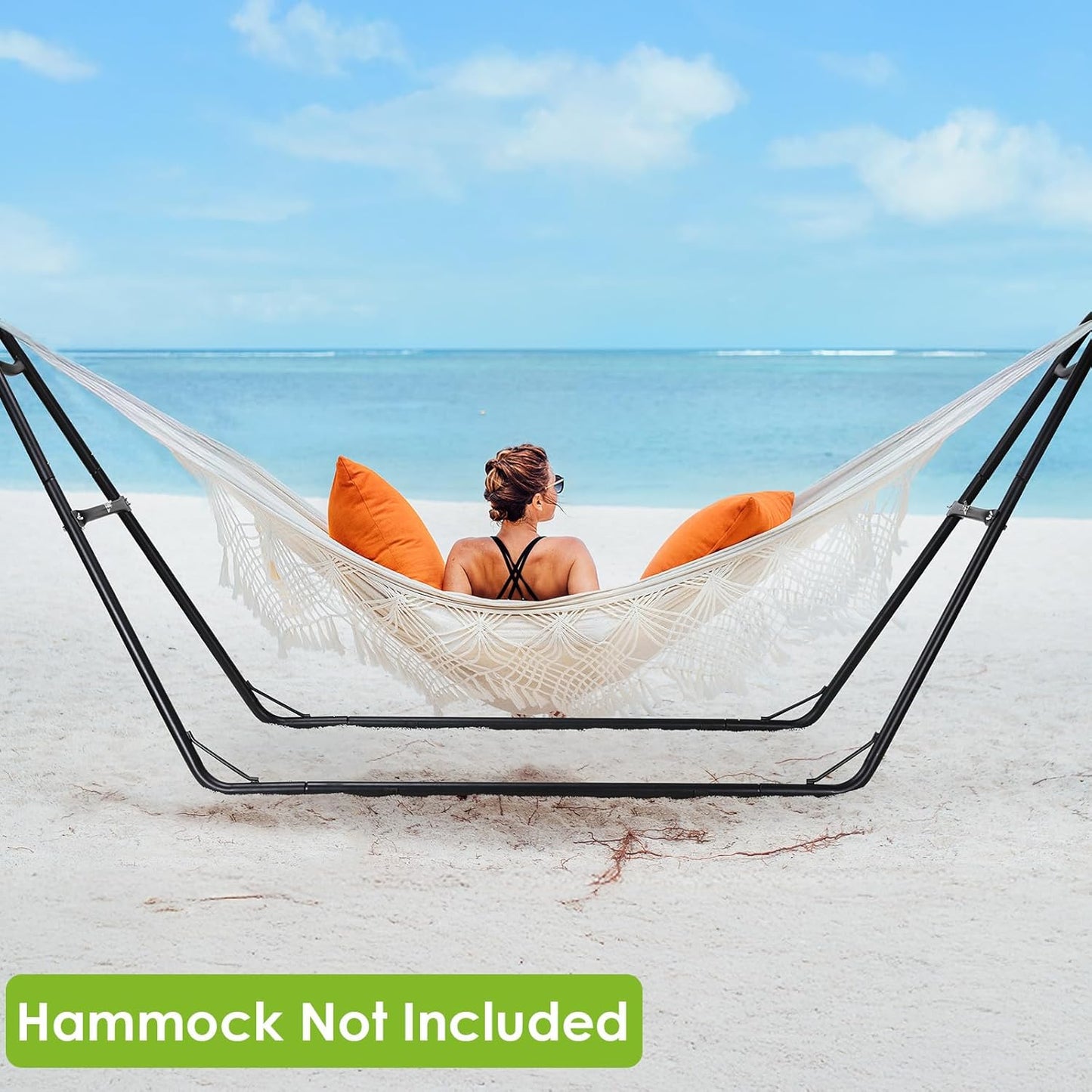 LAZY BUDDY Universal Hammock Stand for Outside, 550 LBS Capacity, Heavy Duty Double Steel Hammock Stand Only, Easy Assembly, Fits 9-14Ft Hammocks, Holding 2-3 People